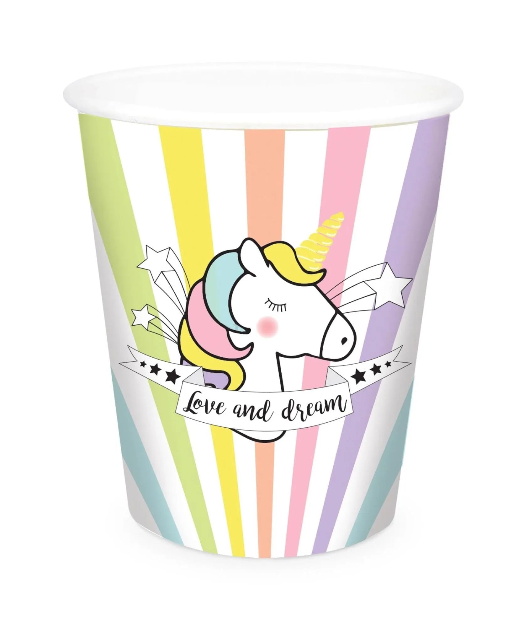 8 Stk. Becher Karton Einhorn 25cl - KAQTU Design