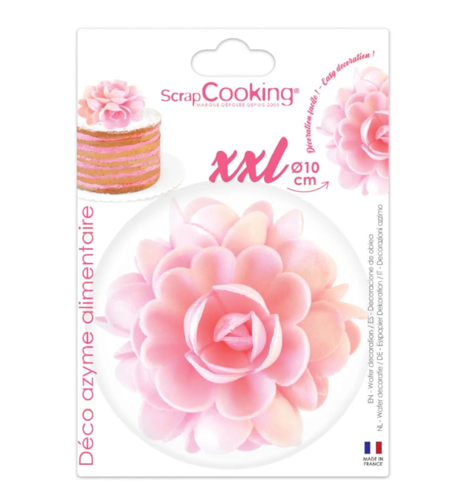 XXL Wafer Deko. Cake topper 10cm pink