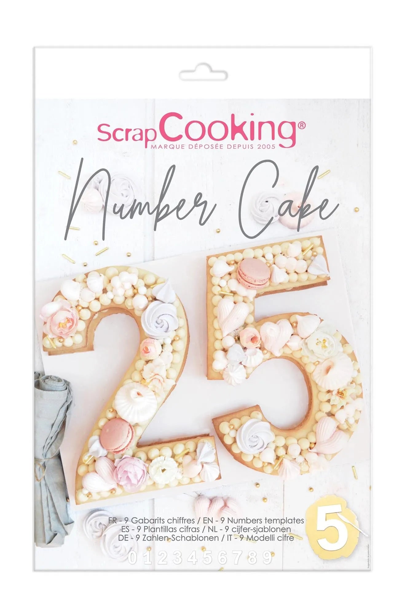 Schablonen Set für Zahlen 0-9 von ScrapCooking: Perfekt für kreative Kuchen, Cupcakes und Plätzchen. Langlebig, lebensmittelecht, einfach zu reinigen.