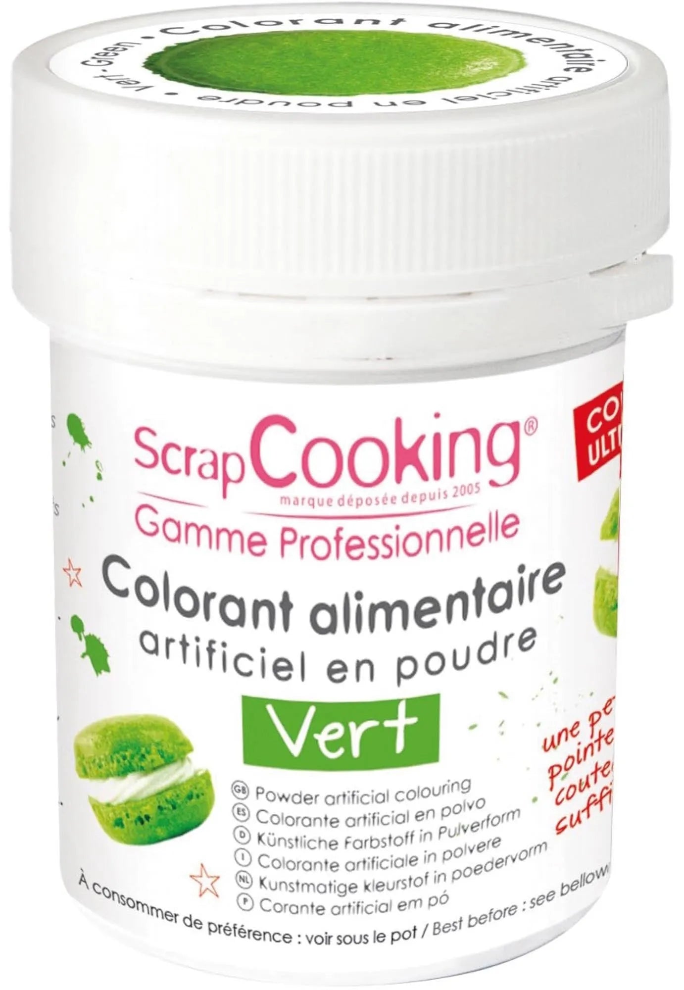 Leuchtendes Grünpulver 5g für kreative Backideen von Scrap Cooking.