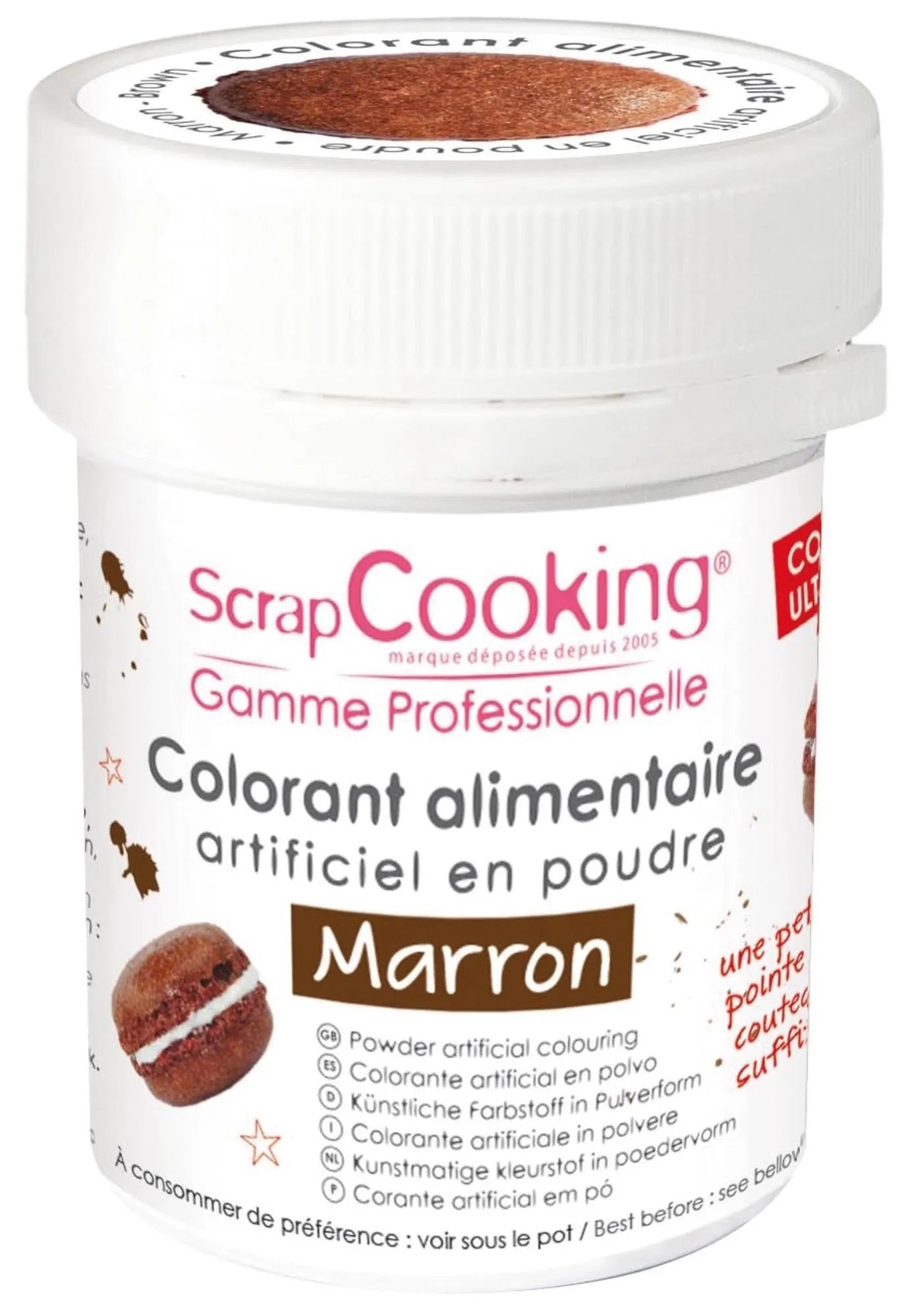 Verleihen Sie Ihren Backkreationen mit dem natürlichen, intensiven Braun von Scrap Cooking eine ansprechende Optik. Perfekt für Teige und Glasuren.