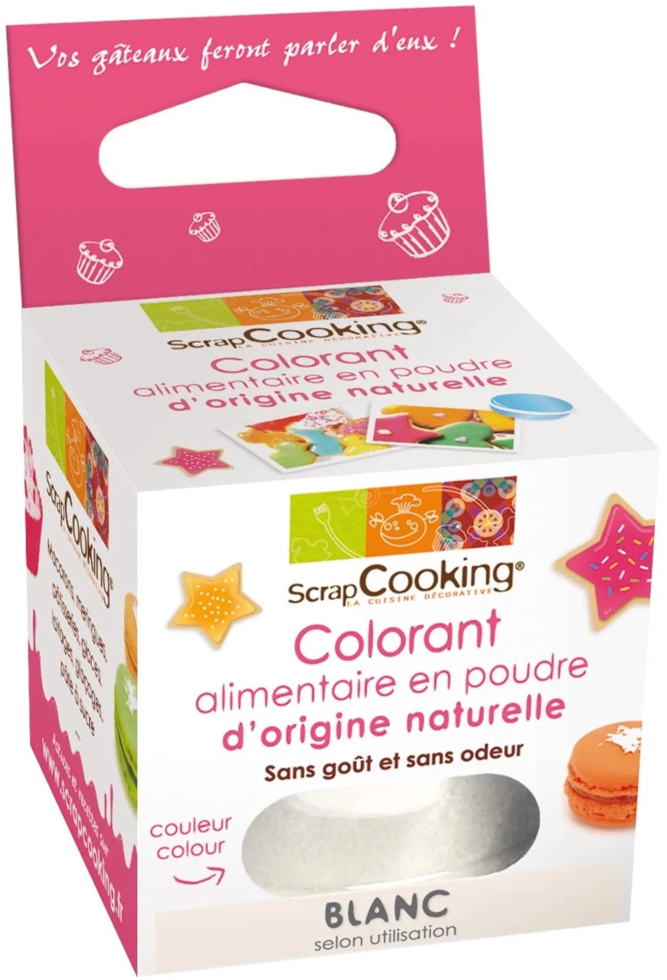 Natur Farbpulver weiss von Scrap Cooking: Natürliche, geschmacksneutrale Farbe für kreative Speisen und Backwaren, ideal für Allergiker.