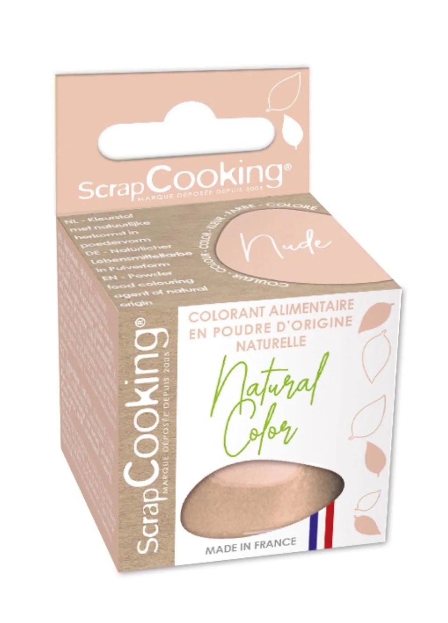 Natürlicher Farbstoff Nude von Scrap Cooking: 10g reines Farbpulver für gesunde, elegante Back- und Kochkreationen ohne künstliche Zusätze.