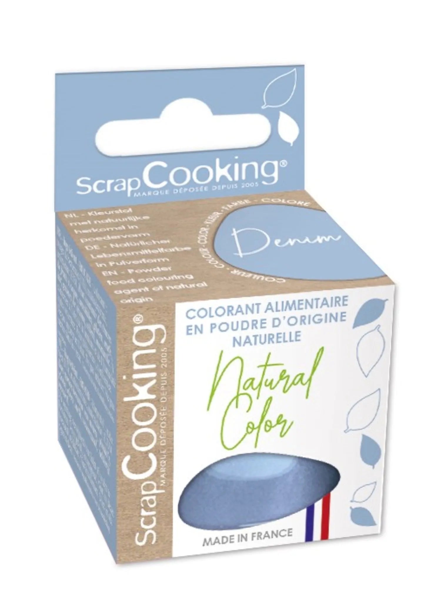 Natürlicher Farbstoff Denim-blau von Scrap Cooking: 10g reines, geschmacksneutrales Pulver für tiefblaue, vegane und glutenfreie Kreationen.