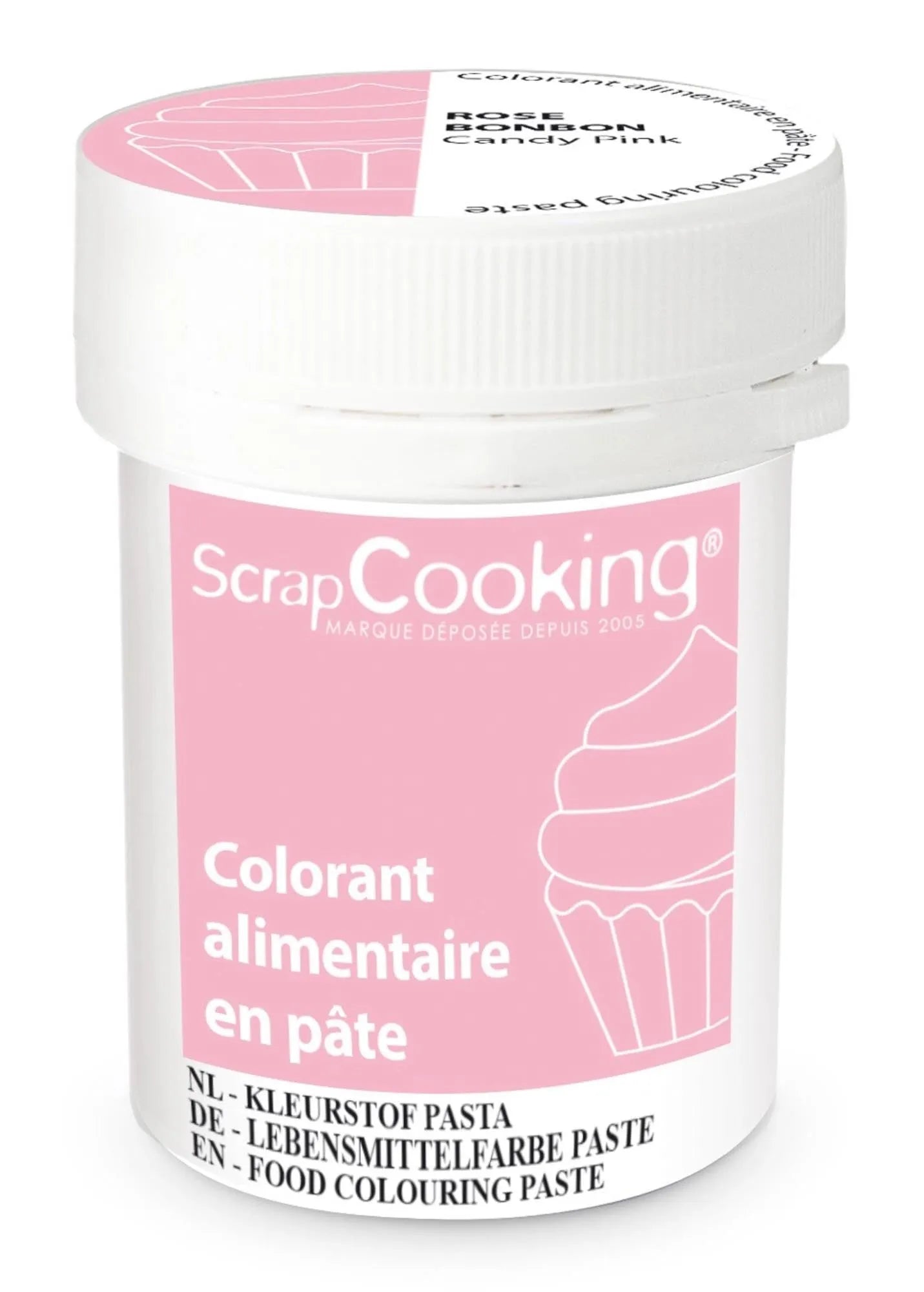 Intensive Baby Rosa Lebensmittelfarbe von Scrap Cooking, ideal für Torten, Cupcakes & Desserts. Hochwertig, einfach dosierbar, 20g Tube.