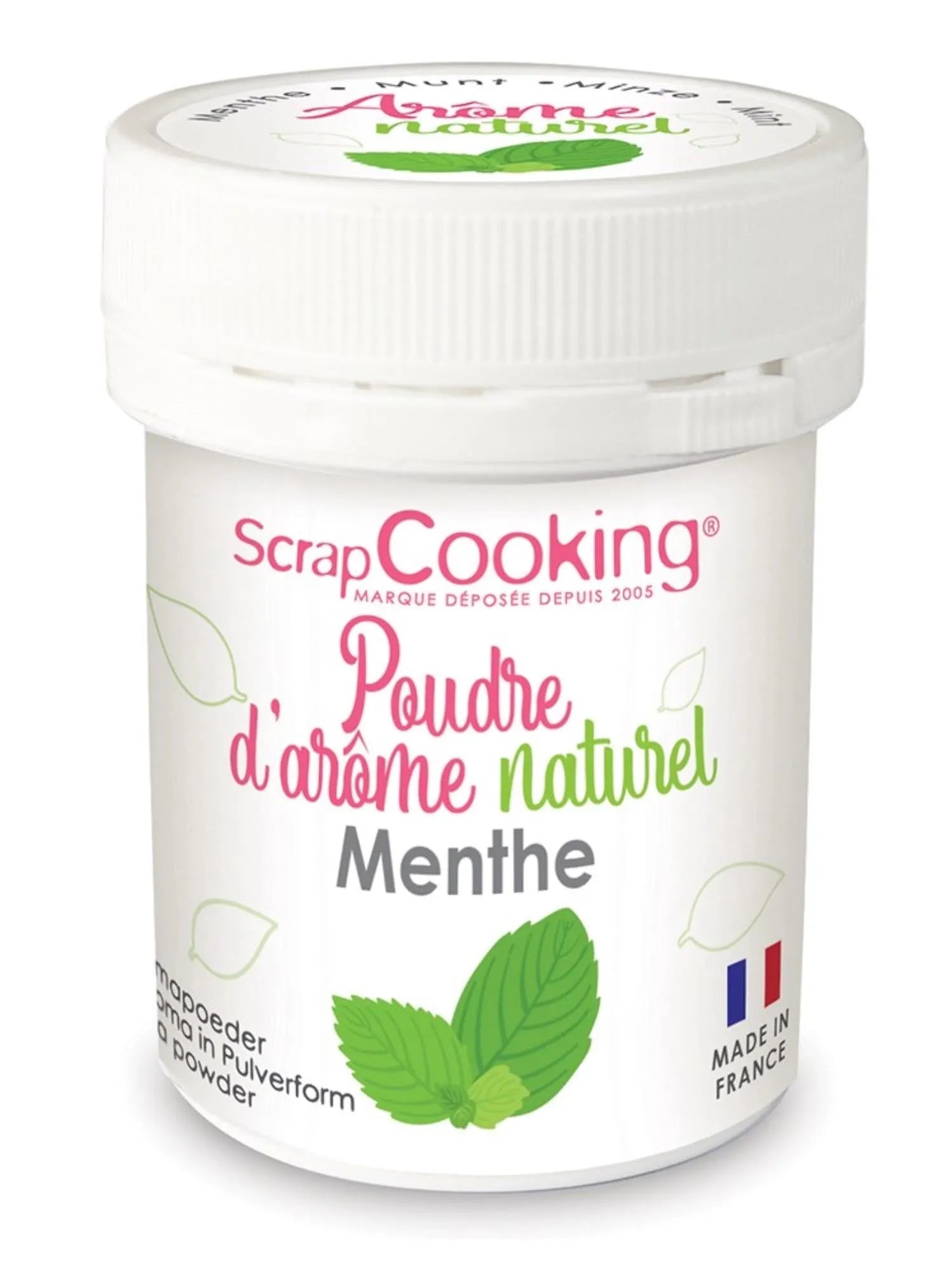 Natürliches Minz-Farbpulver von Scrap Cooking: Verleiht Desserts und Getränken frische Farbe und Geschmack, ohne künstliche Zusätze.