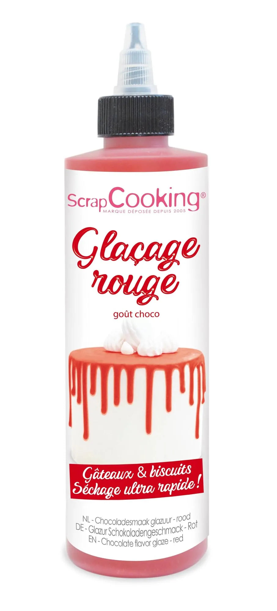 Schokoladengeschmacksglasur Drip Cake, Rot 130g - KAQTU Design