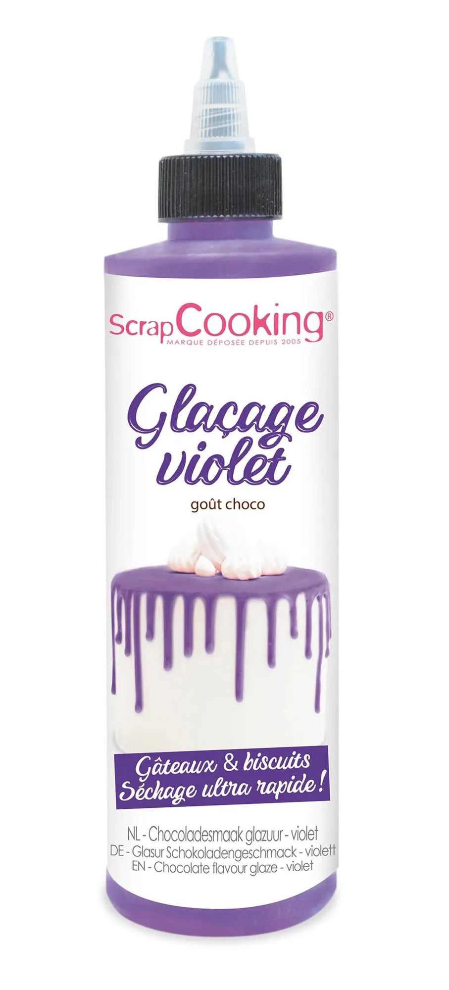 Violette Schokoladenglasur, 130g: Intensiver Geschmack, einfache Anwendung, ideal für Drip Cakes, Cupcakes & mehr. Perfekt für Backliebhaber!