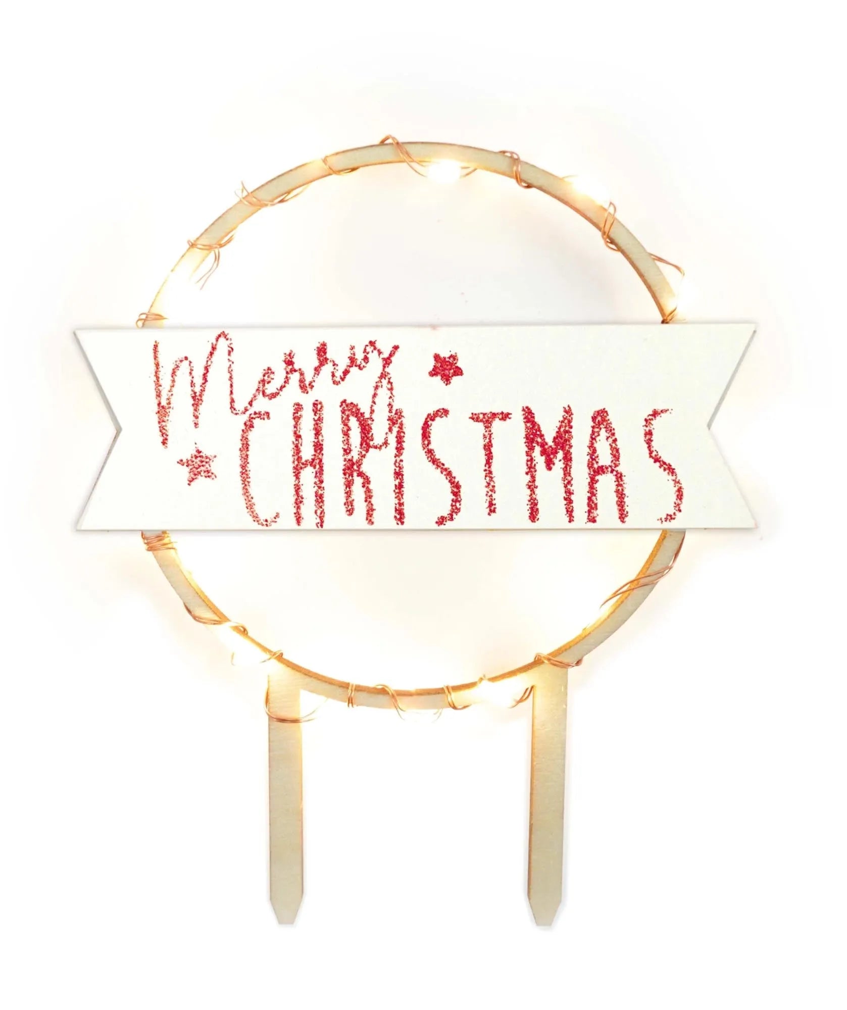 Cake Topper mit LED-Beleuchtung Merry Christmas