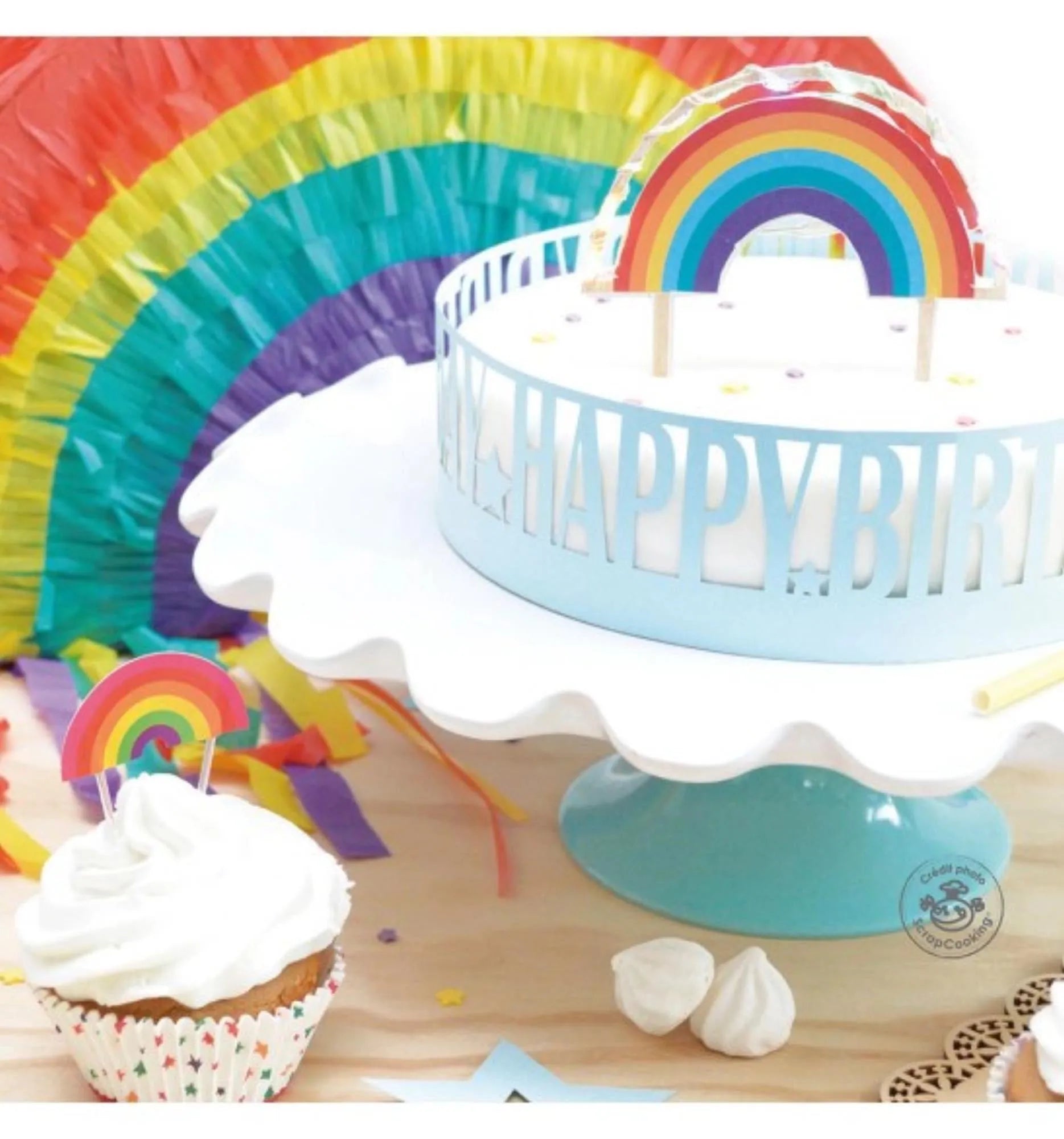 Cake Topper mit LED-Beleuchtung Regenbogen - KAQTU Design