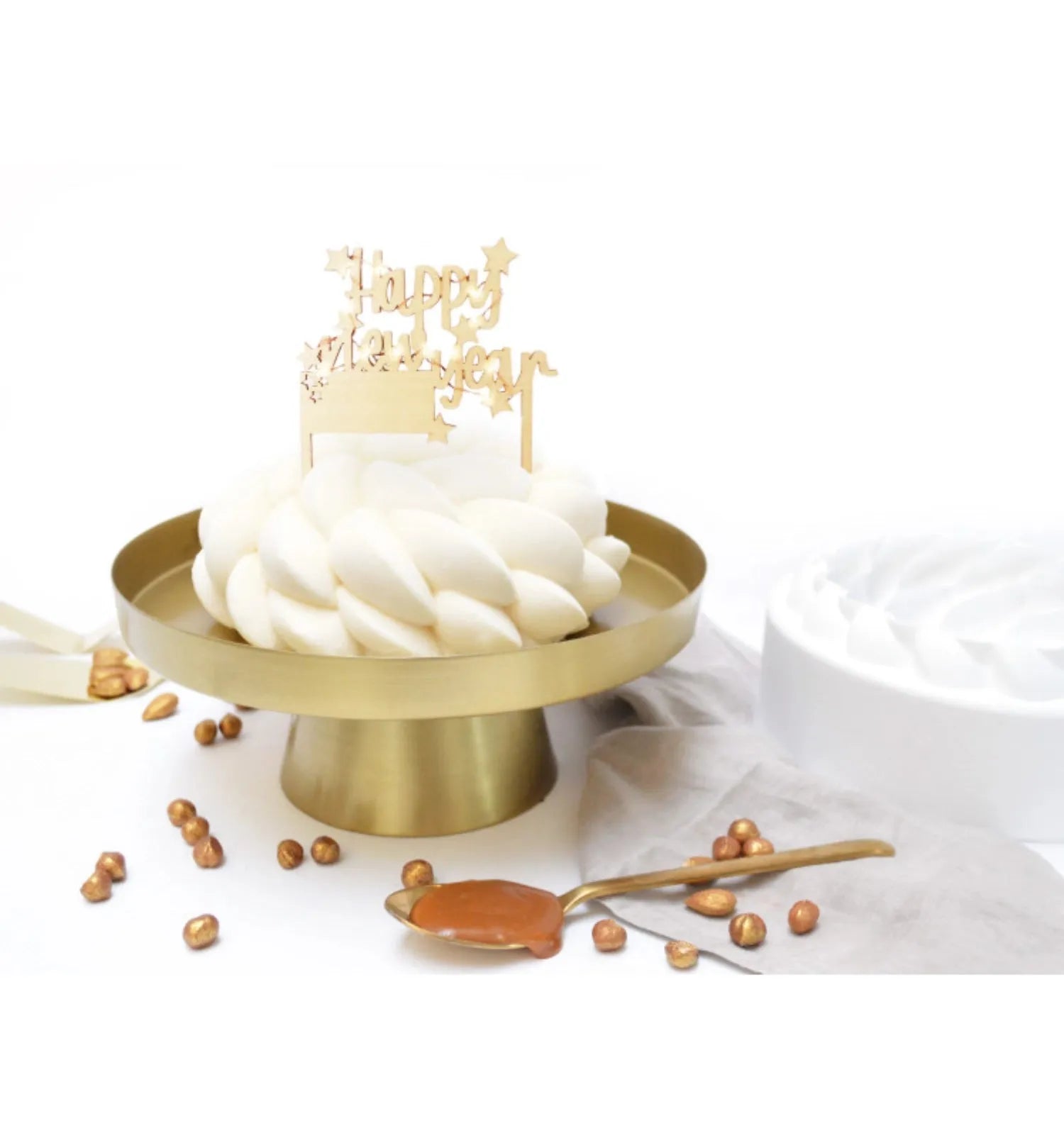 Cake Topper mit LED-Beleuchtung Happy New Year