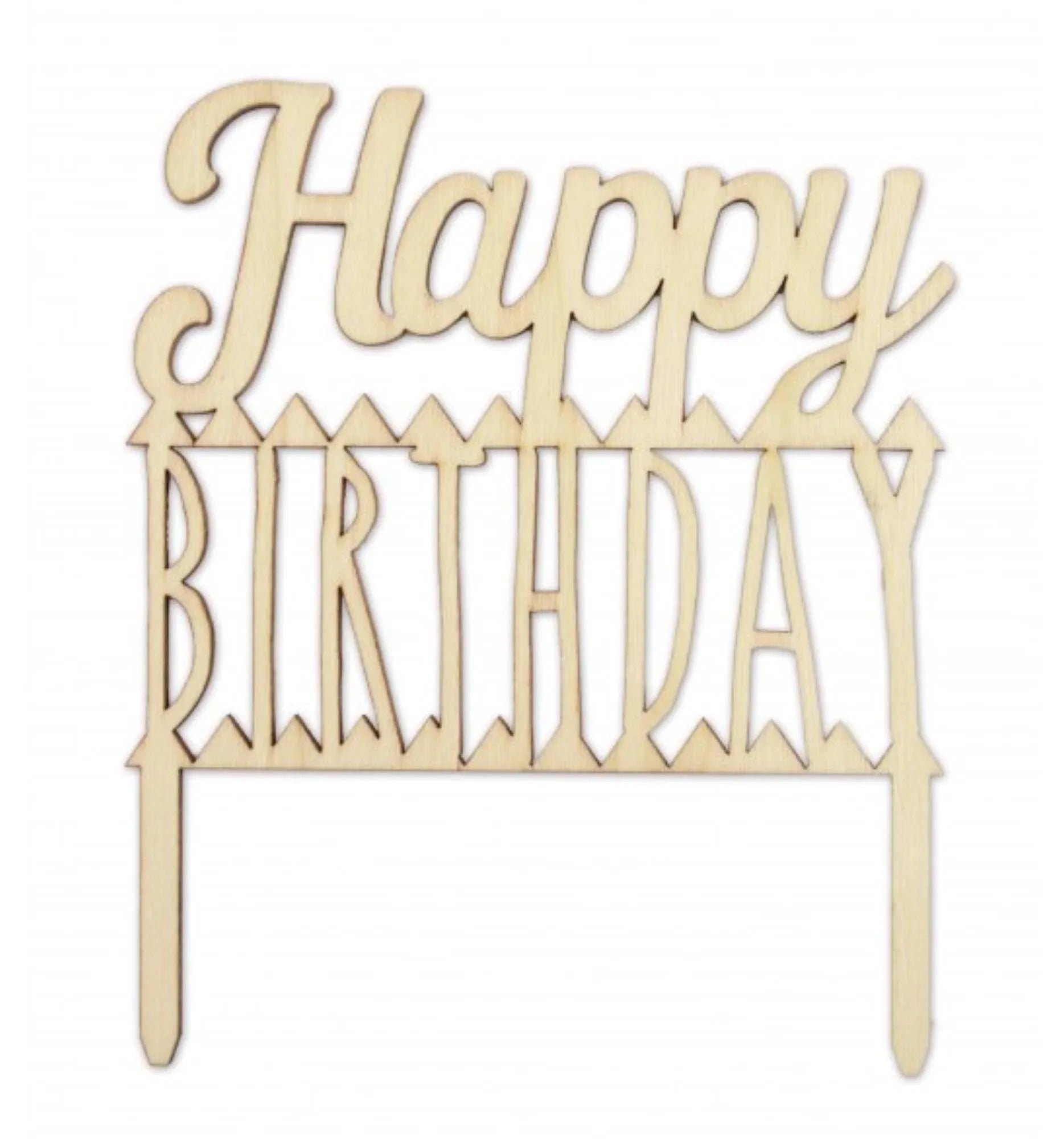 Cake Topper Holz, "Happy Birthday" - KAQTU Design