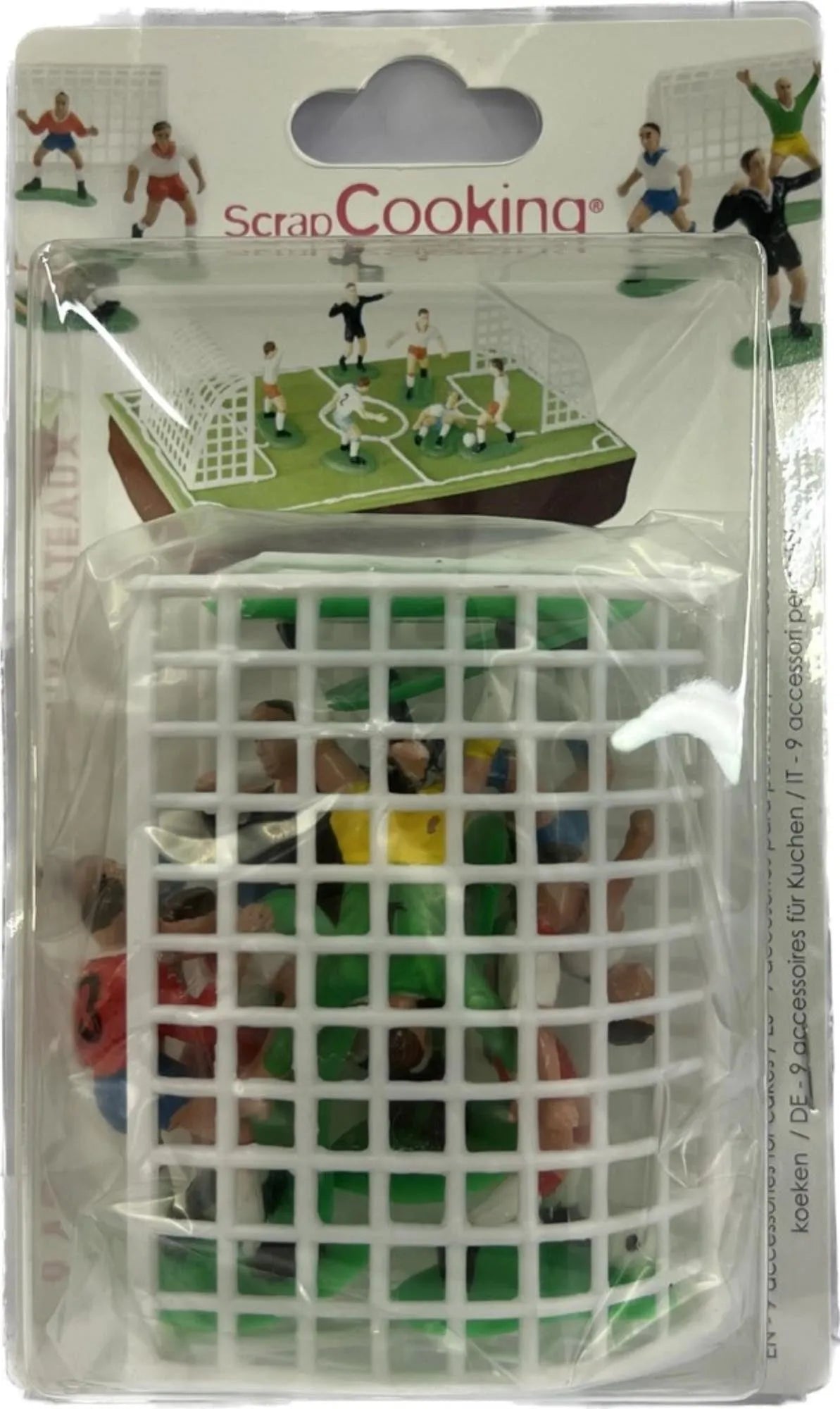 9 detailreiche Fußballfiguren für einzigartige Kuchendekorationen.