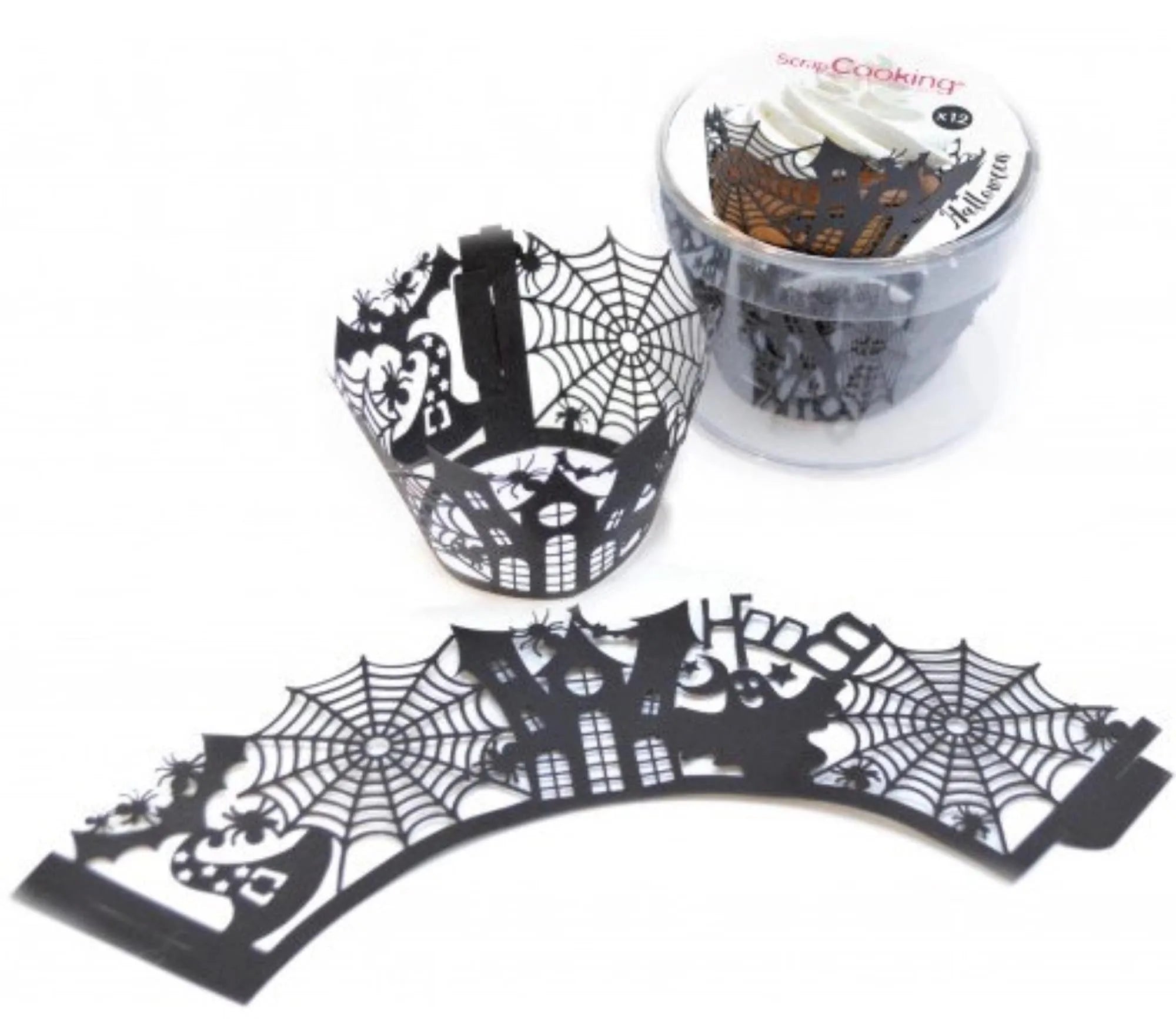 12 Stk. Cupcake-Wrappers Halloween, Backutensilien, KAQTU Design