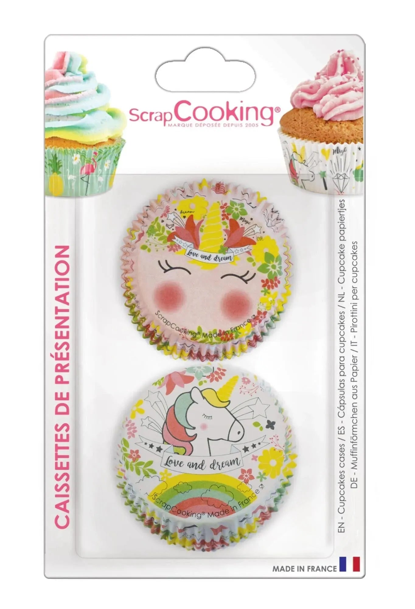 36 Stk. Cupcake Papierförmchen Einhorn D5/8cm H3cm - KAQTU Design