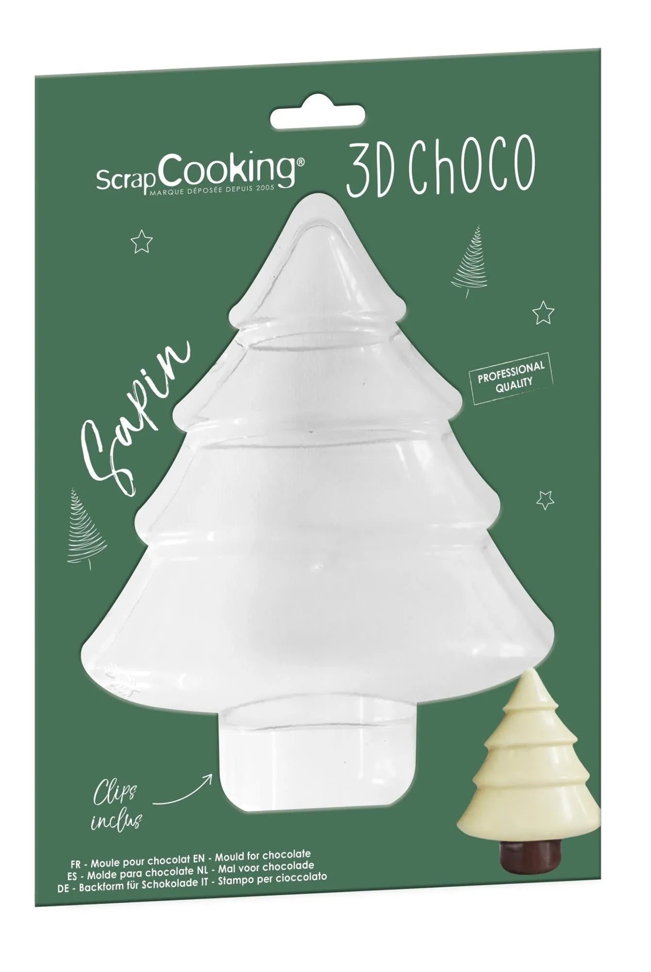 Kreieren Sie mit der 3D Schokoladenform von Scrap Cooking einen beeindruckenden Schokoladen-Weihnachtsbaum – ein festlicher Genuss!