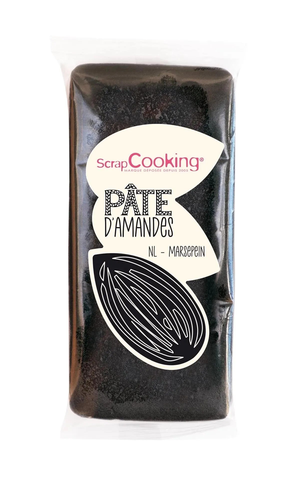 Mandelteig schwarz von Scrap Cooking: glutenfrei, nussig, ideal für Tartes & Desserts. 200g Packung für kreative Backideen.