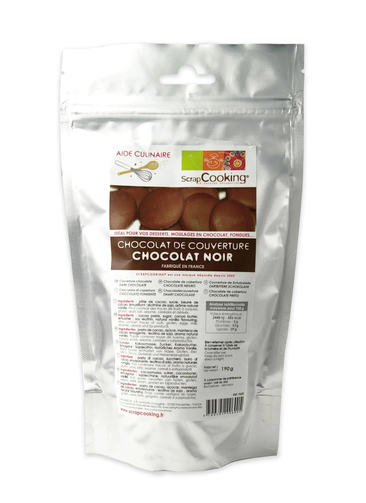 Schokoladenkouverture Noir 190g