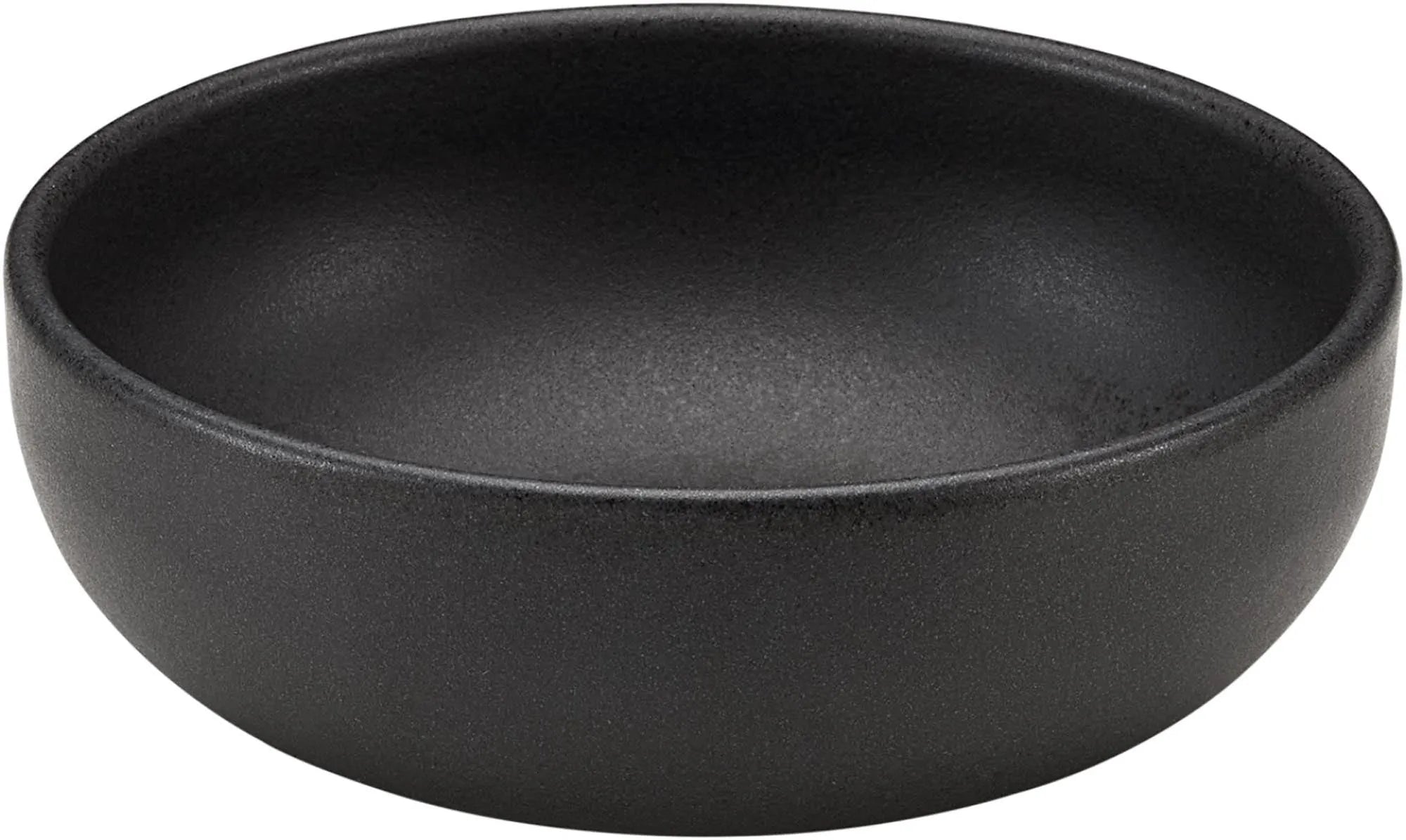 Die schwarze Schönwald Bowl (12cm) vereint modernes Design mit Funktionalität. Ideal für Snacks, robustes Steinzeug, eleganter Look.