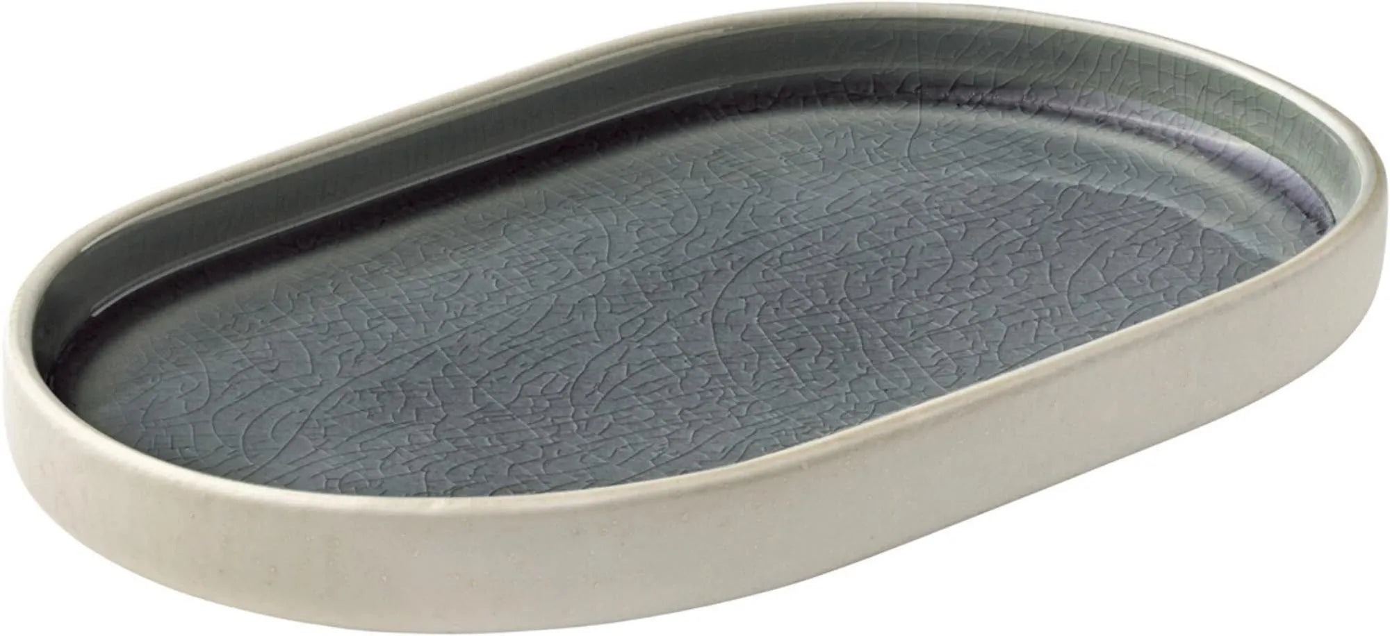 Playground Nara Platte oval grau 18cm - KAQTU Design