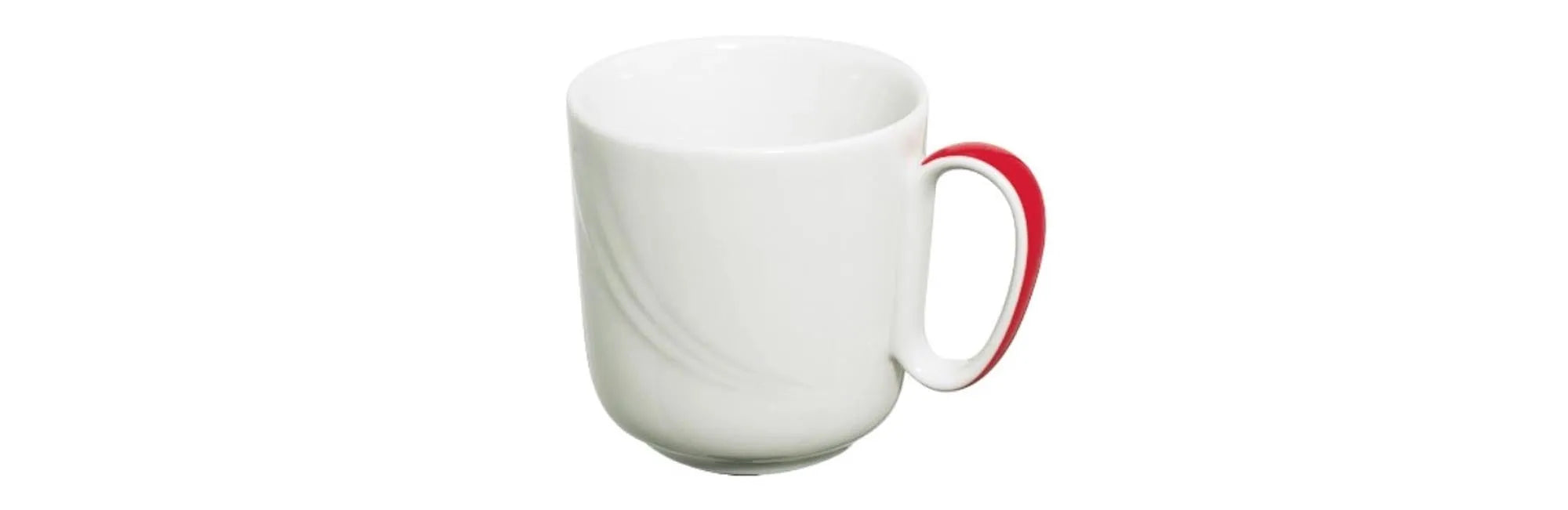 Elegante 0.25L Donna Senior Tasse in Rot, aus langlebigem Porzellan, ideal für Kaffee & Tee, spülmaschinenfest, ergonomisch.