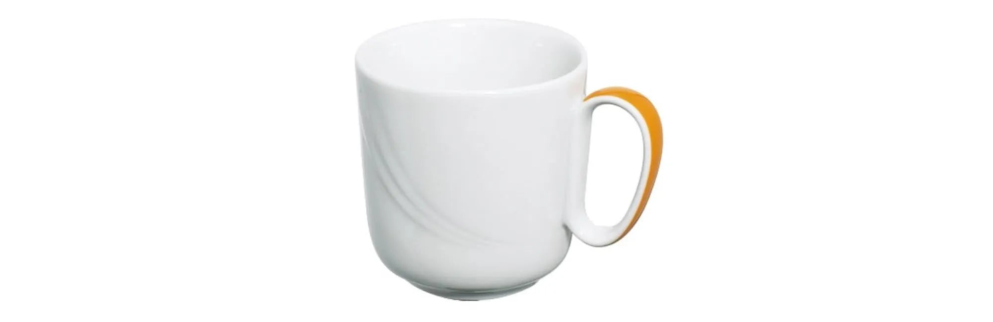 Elegante 0,25l Tasse in leuchtendem Orange, aus kratzfestem Porzellan, ideal für Gastronomie. Ergonomisch, spülmaschinen- und mikrowellenfest.