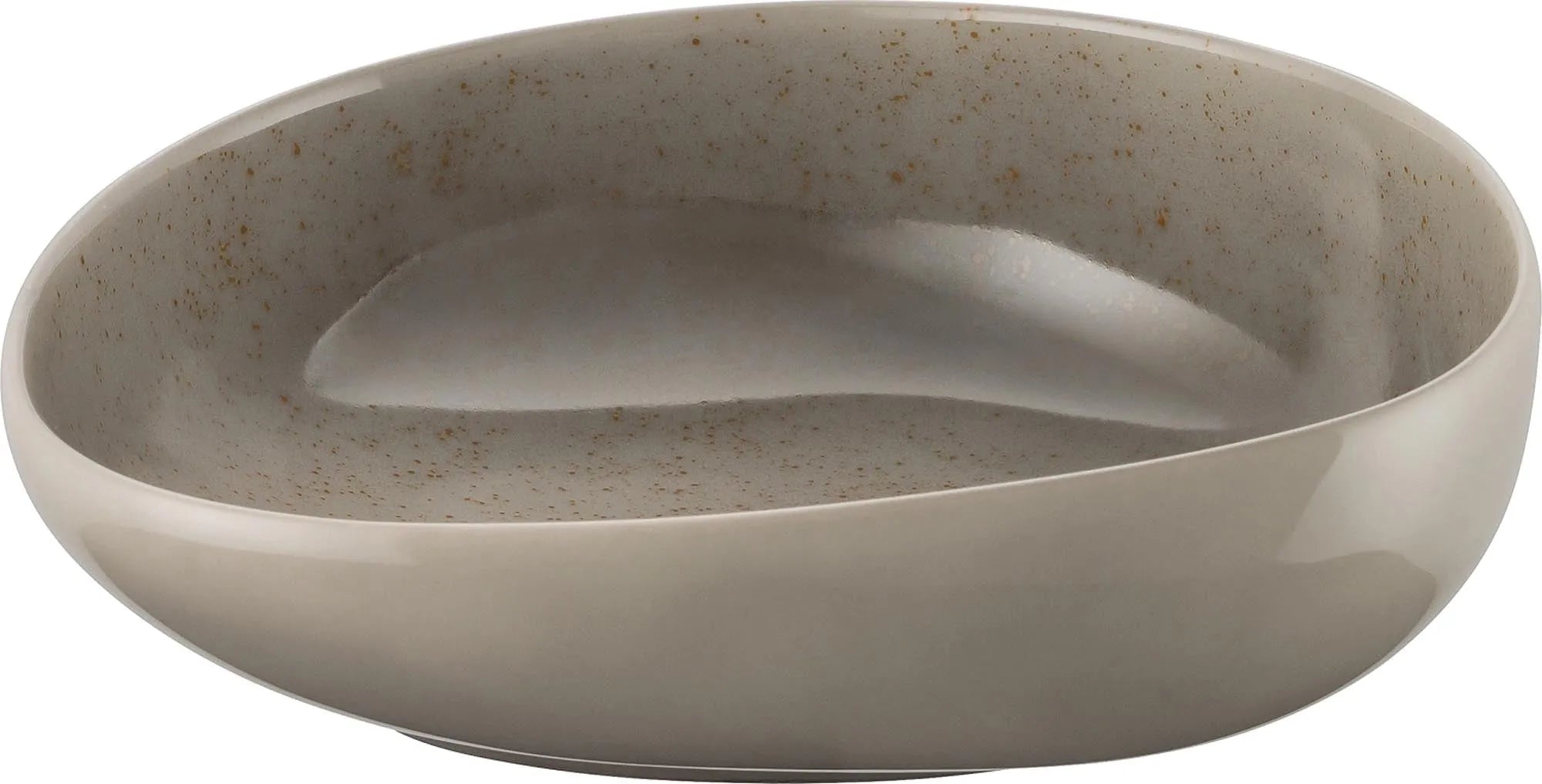 Die asymmetrische Pottery Unique Lightgrey Schüssel von Schönwald, 25cm, 1.25lt, besticht durch modernes Design und hochwertiges Porzellan.