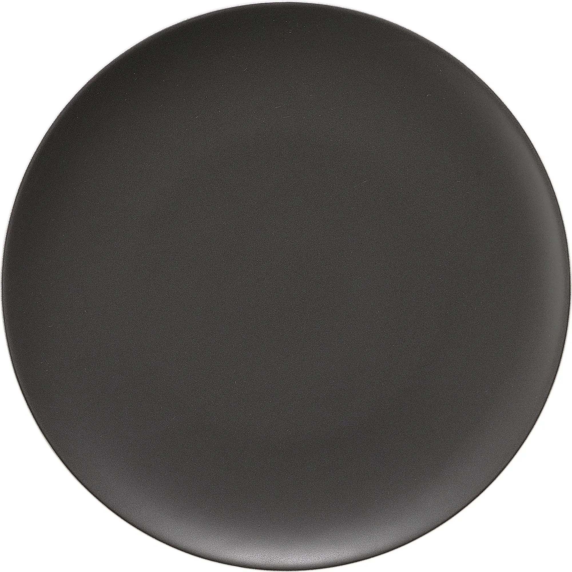 Pottery Frosted Black Teller flach rund coupe 20cm - KAQTU Design