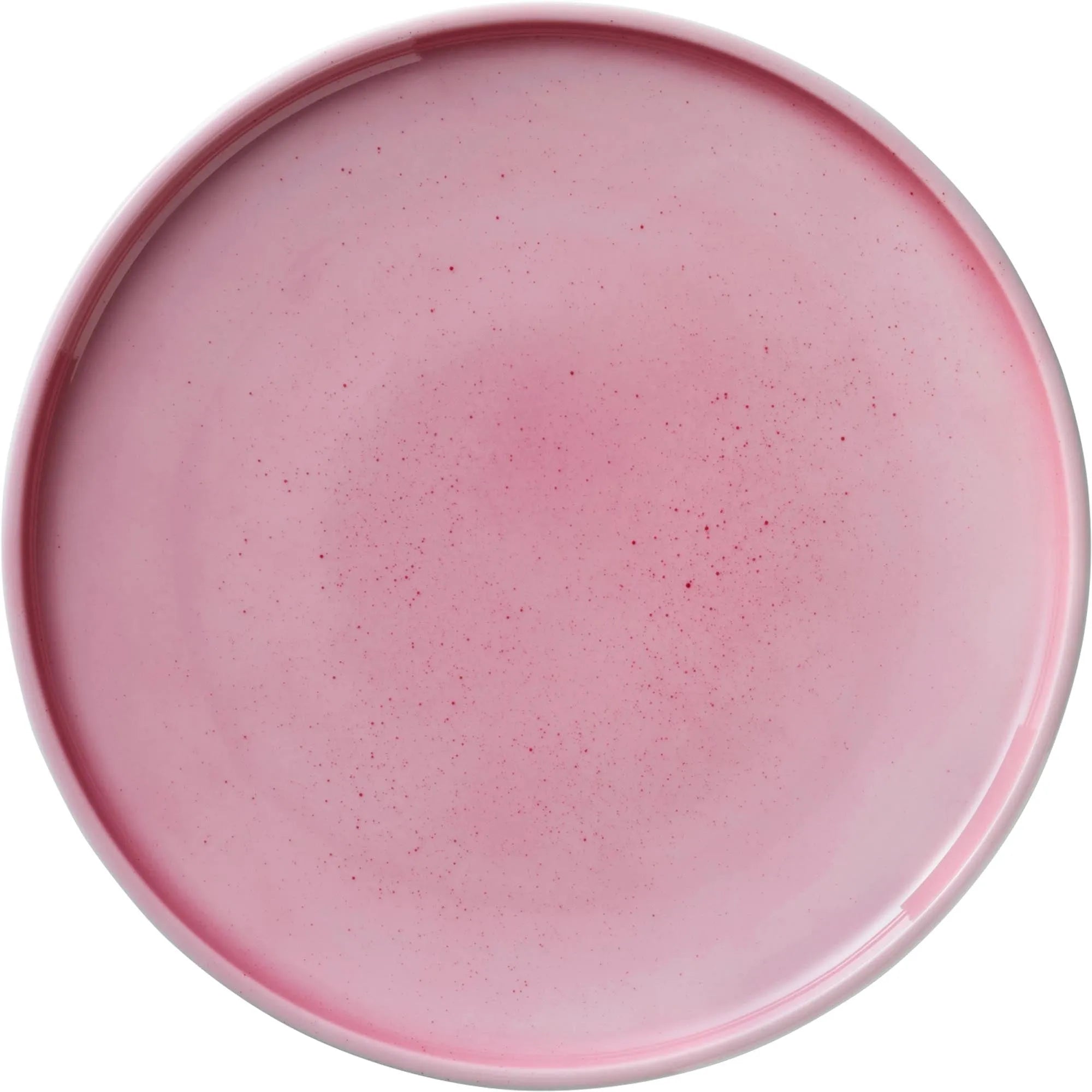 Der Shiro Pink Splash Teller von Schönwald: Ein 28cm Porzellan-Kunstwerk in sanftem Pink, robust, spülmaschinenfest, ideal für kreative Anrichtungen.