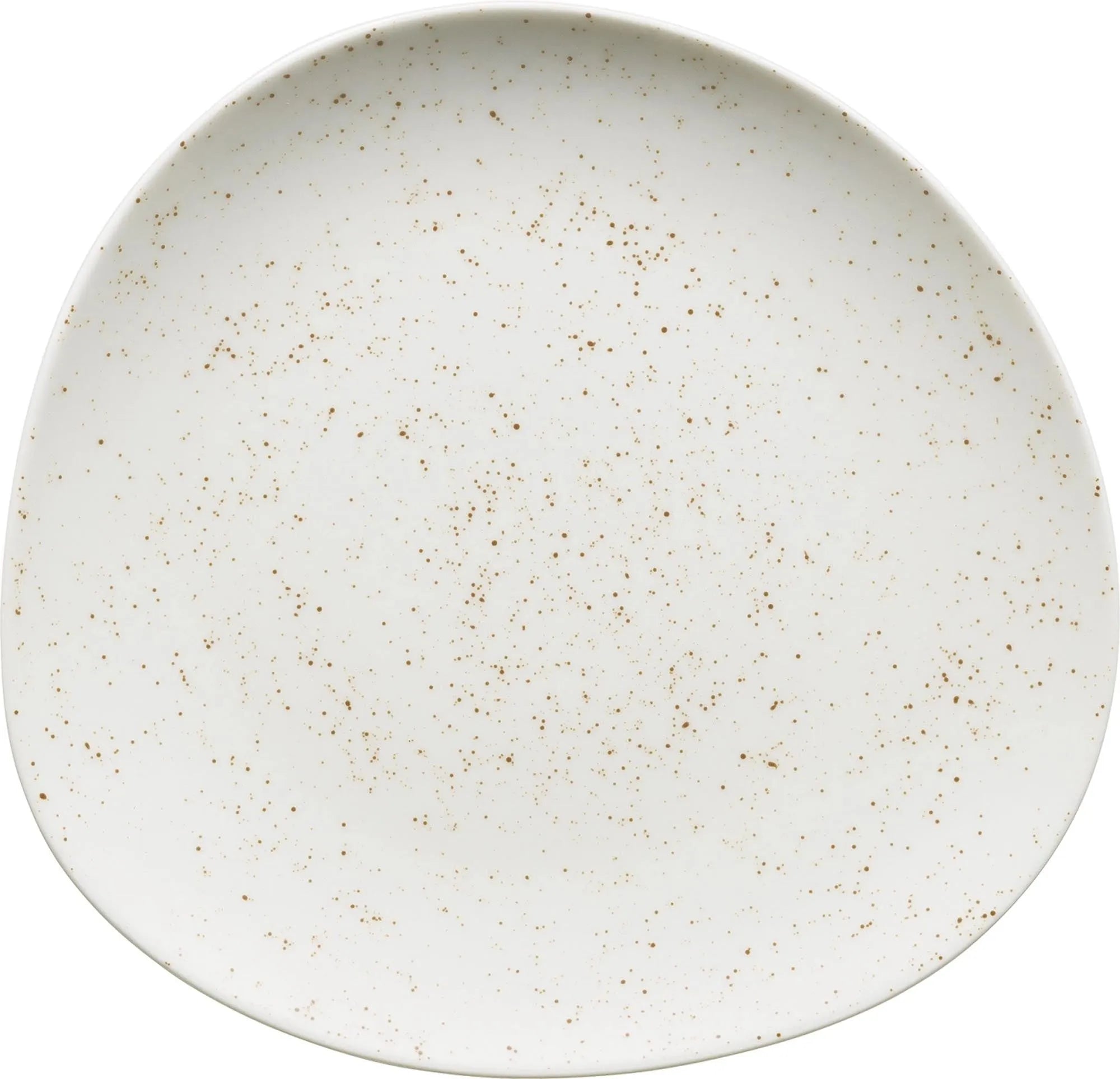 Pottery Unique white Teller flach asymmetrisch coupe 12cm - KAQTU Design