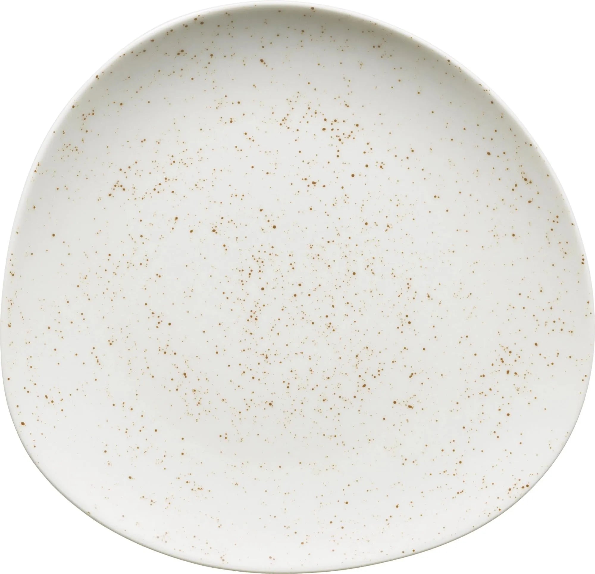 Pottery Unique white Teller flach asymmetrisch coupe 26cm - KAQTU Design