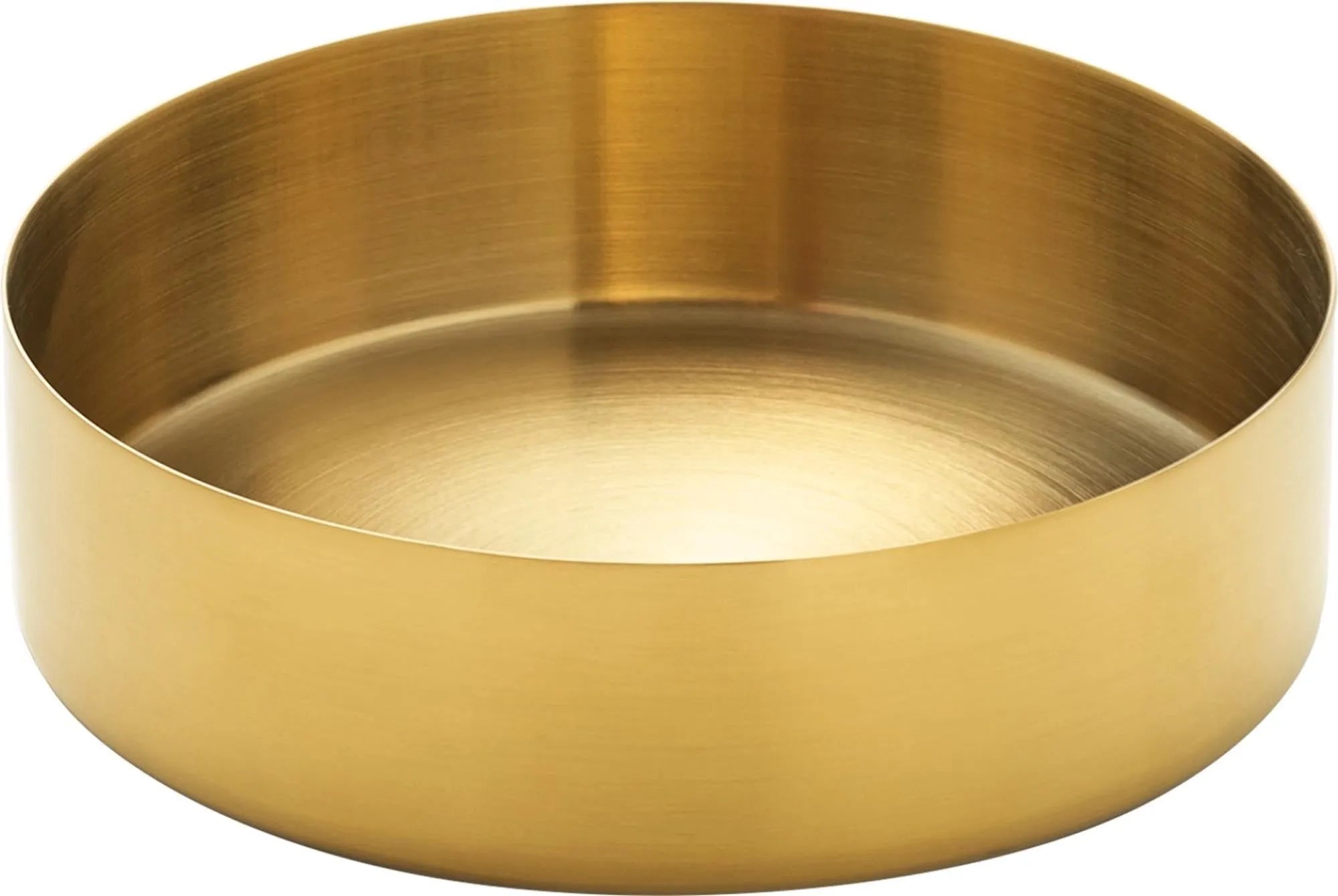 Die goldfarbene Playground Bowl aus Edelstahl (13cm, H3.5cm) von Schönwald vereint Funktionalität und elegantes Design für Salate, Snacks und Desserts.