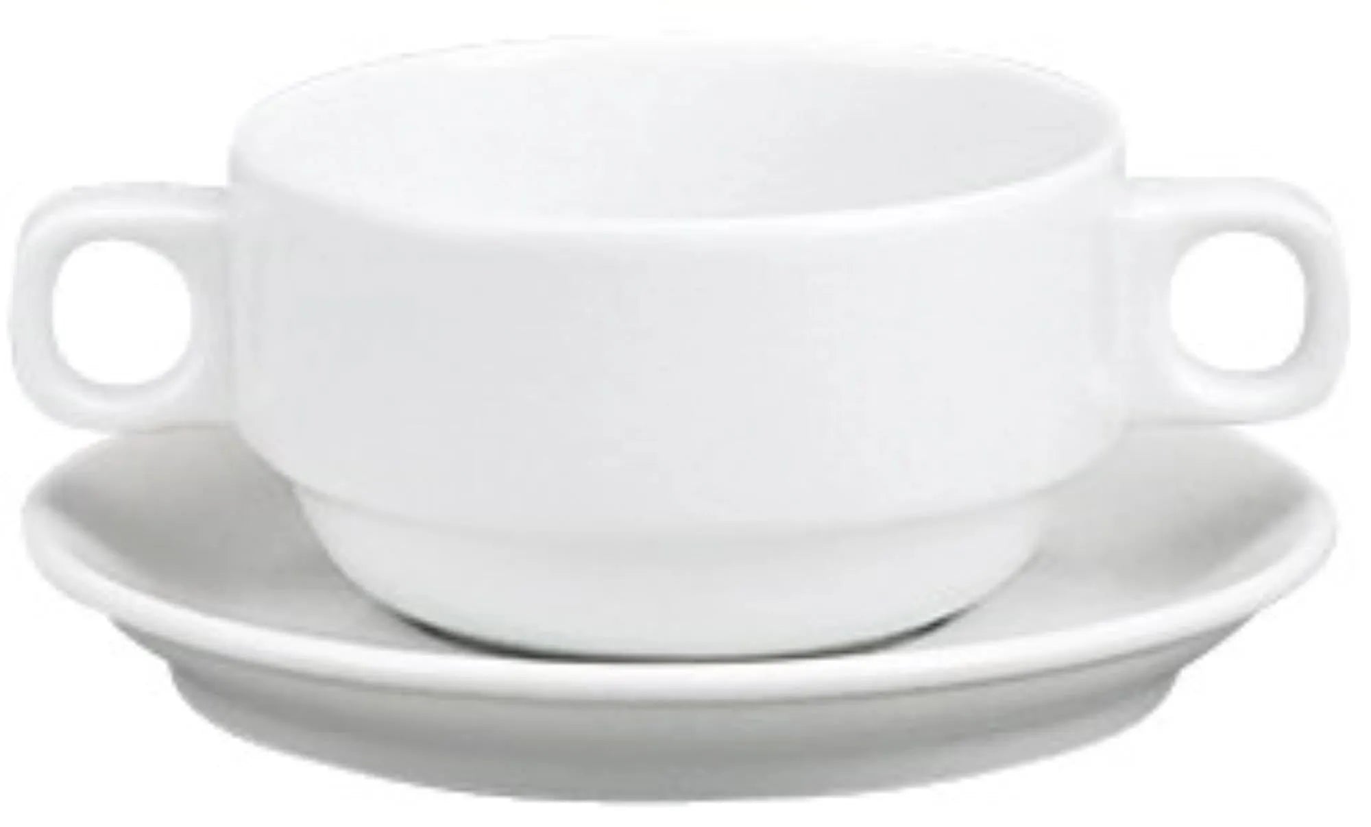 Elegante Suppentasse 0.26l von Schönwald, robustes Porzellan, 2 Henkel, spülmaschinenfest, ideal für Suppen und Eintöpfe.