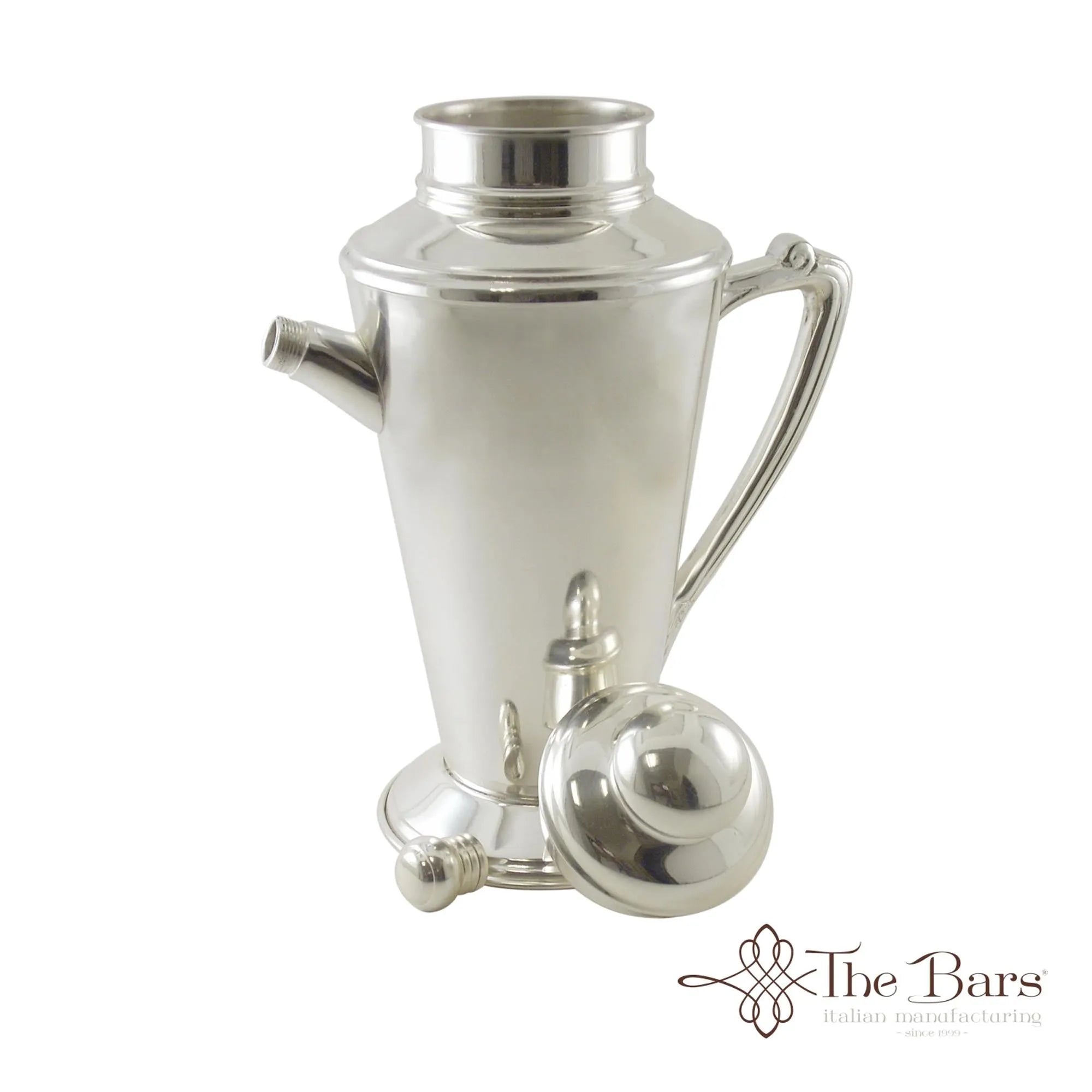 Eleganter 1-Liter-Shaker aus silberbeschichtetem Edelstahl, ideal für stilvolle Cocktailabende. Perfekt für Mojitos, Martinis & mehr.