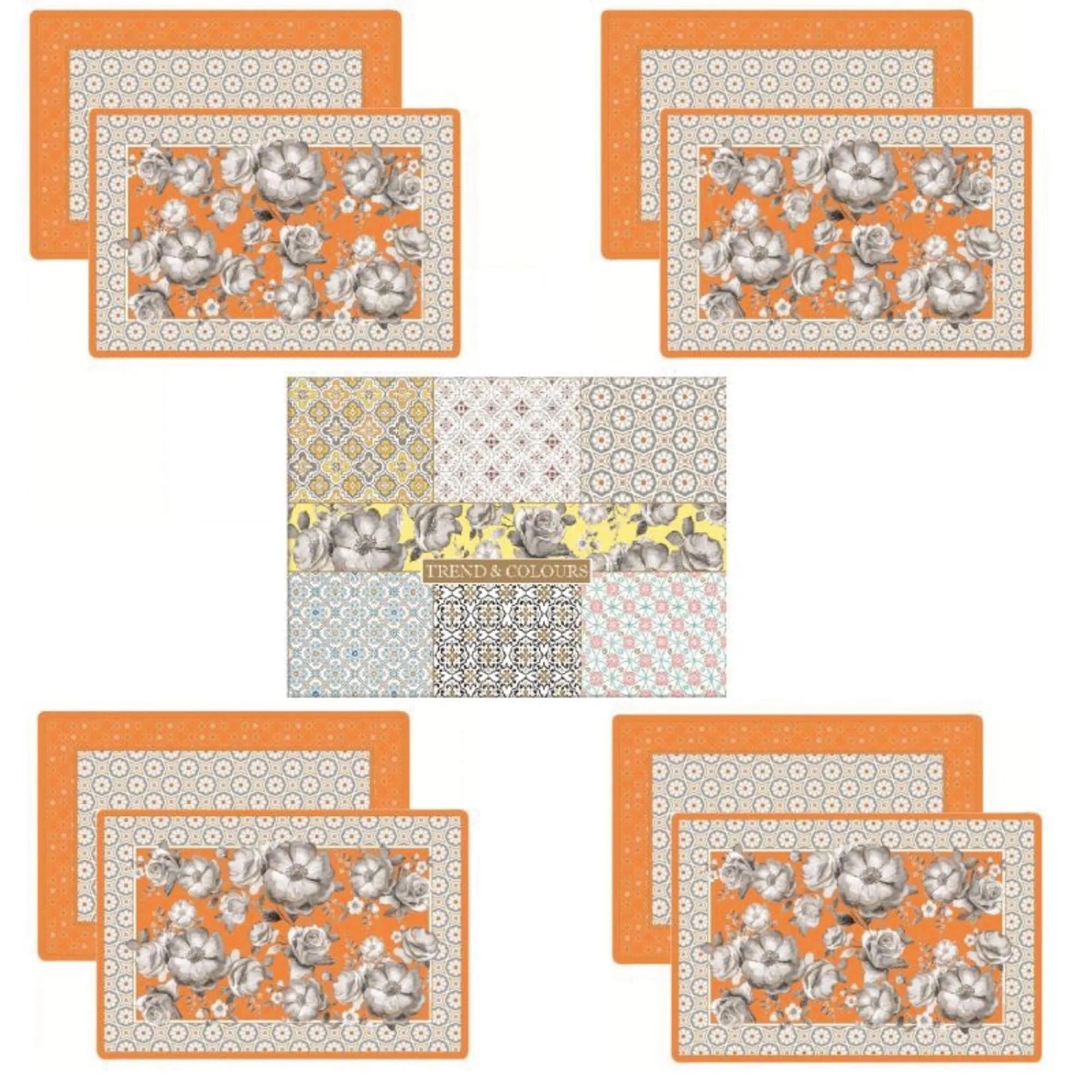 4er Set Trend und Colours Tischset, orange, 45x30cm - KAQTU Design