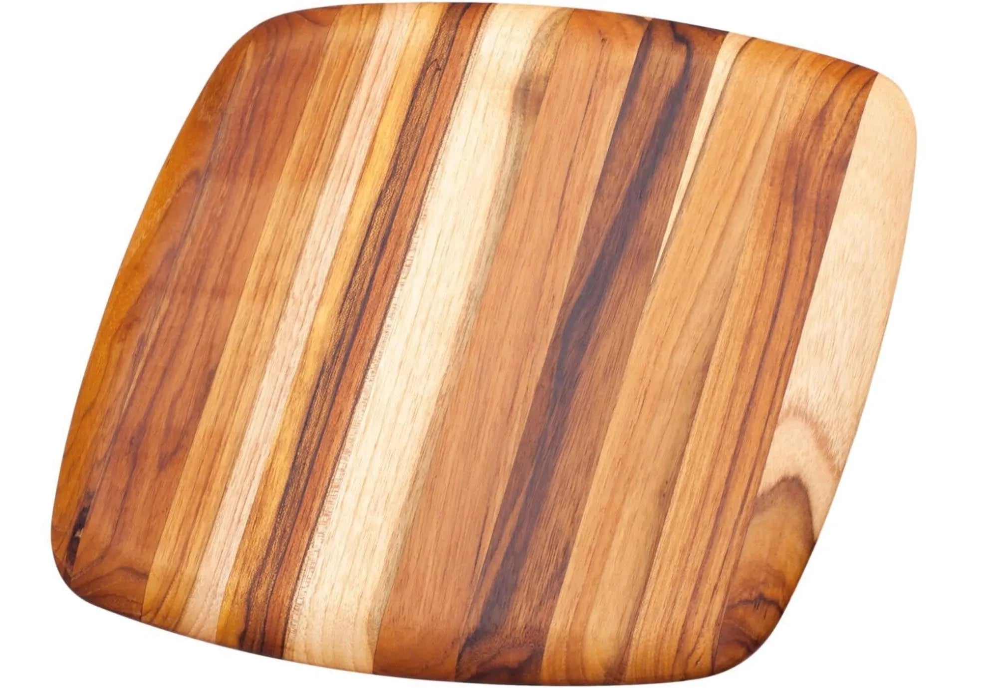 Elegantes Teak Schneidebrett 40,5x40,5 cm: robust, feuchtigkeitsresistent, pflegeleicht. Ideal zum Schneiden & Servieren.