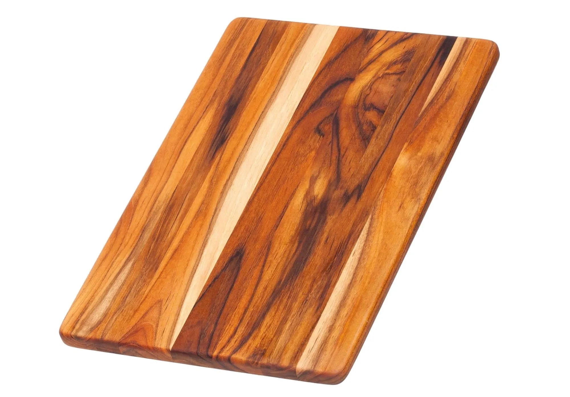 Elegantes Teak Schneide- und Servierbrett, 35x24x1.4 cm, robust, langlebig, antibakteriell, ideal für Küche und Tisch.