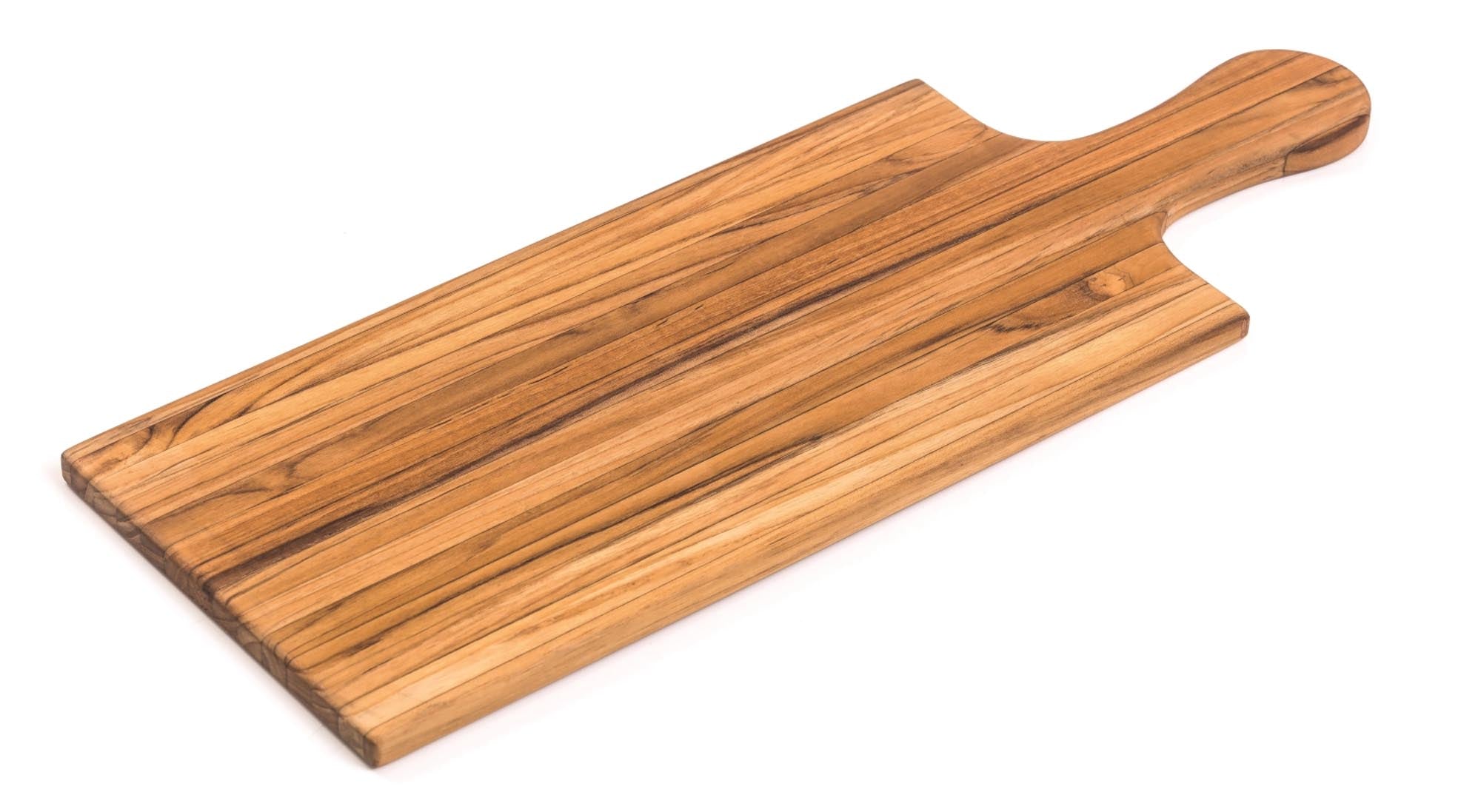 Teak Antipasti / Pinsa Platte mit Griff, 53.3x19.6x1.3 cm - KAQTU Design