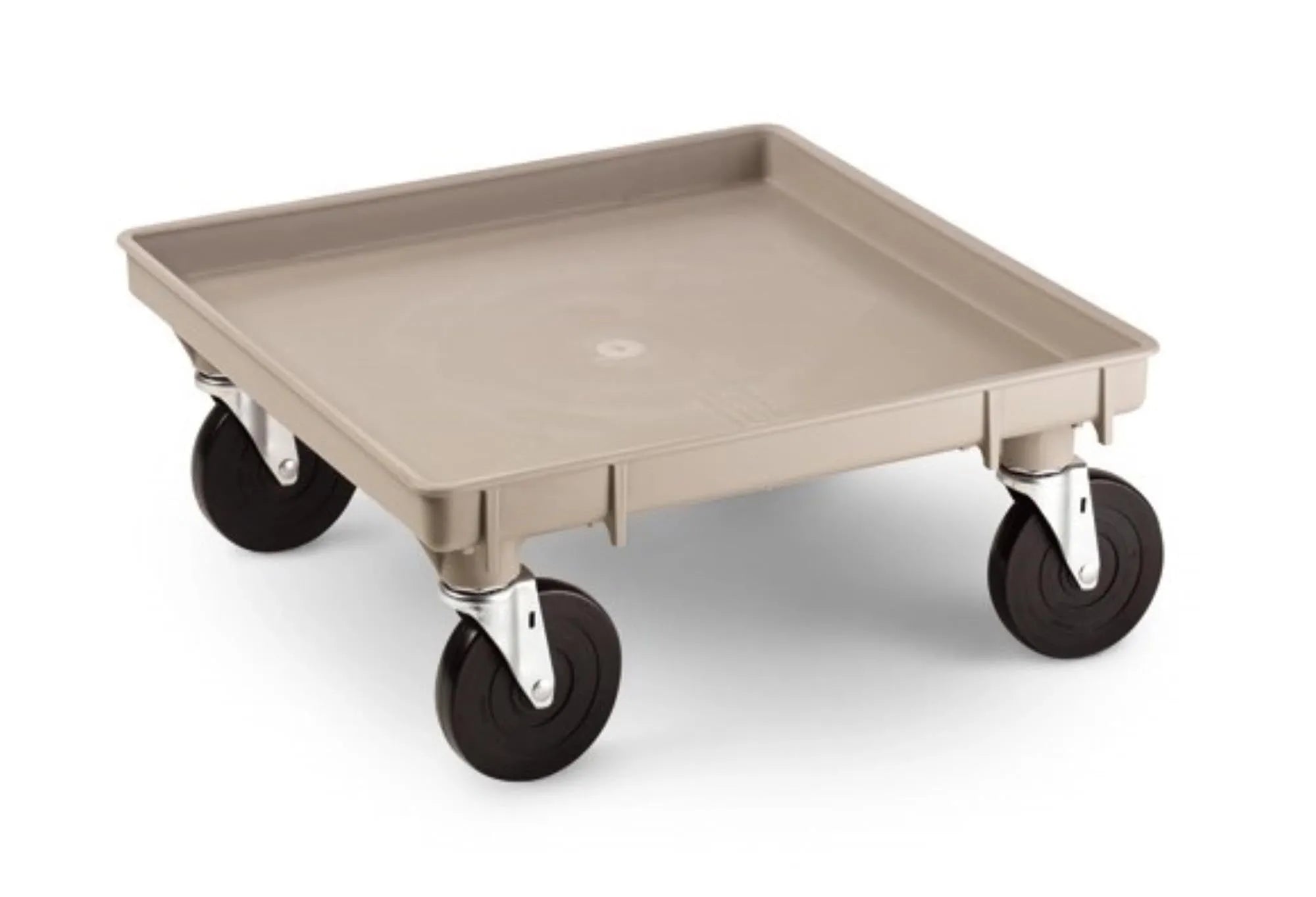 Robuster, hygienischer Transportwagen 54x54cm, beige, für effizienten Spülkorb-Transport in Gastronomie.