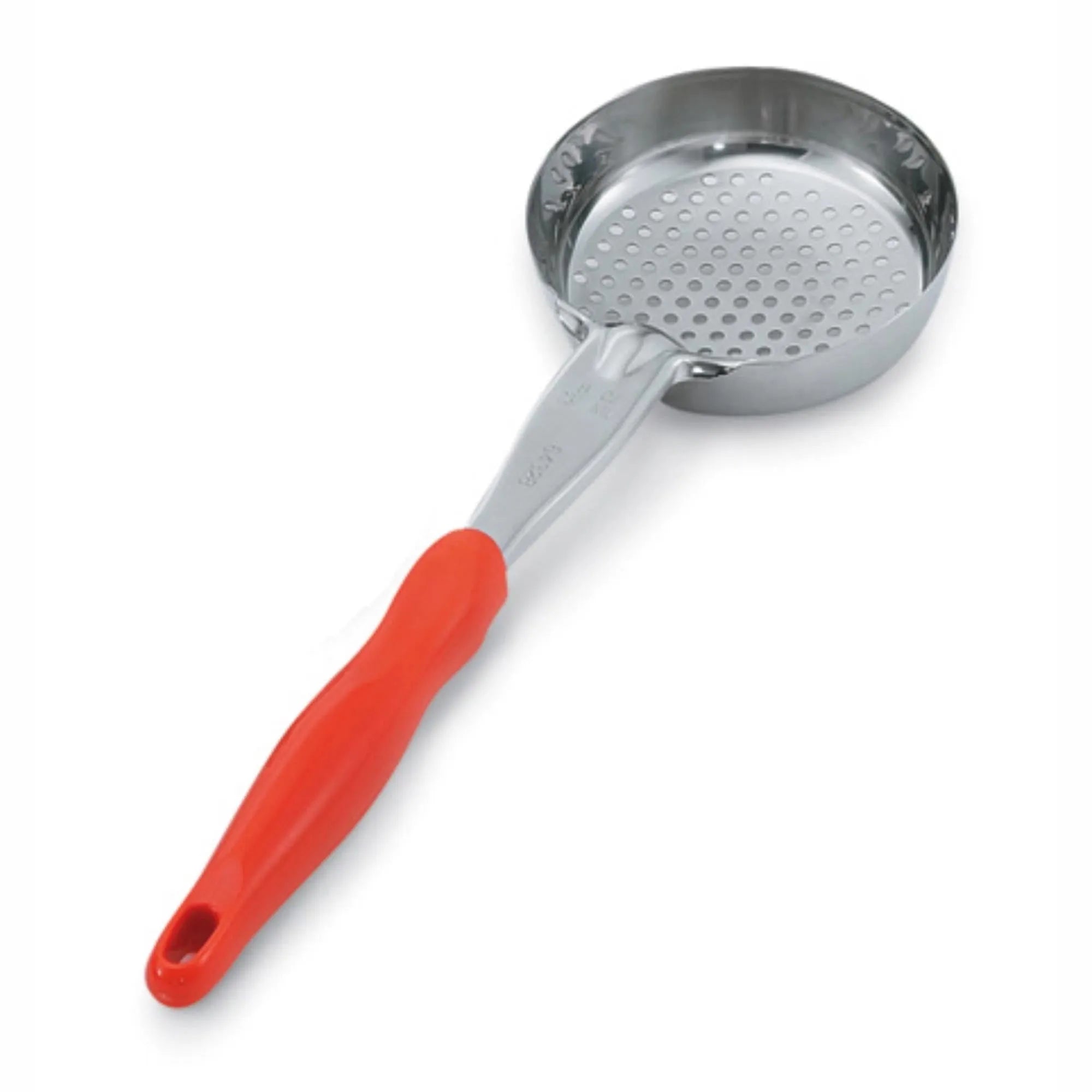 Robuster Edelstahl-Schöpflöffel Ø10,2cm, L36cm, 235ml, mit ergonomischem, rutschfestem orangefarbenem Griff, spülmaschinenfest.