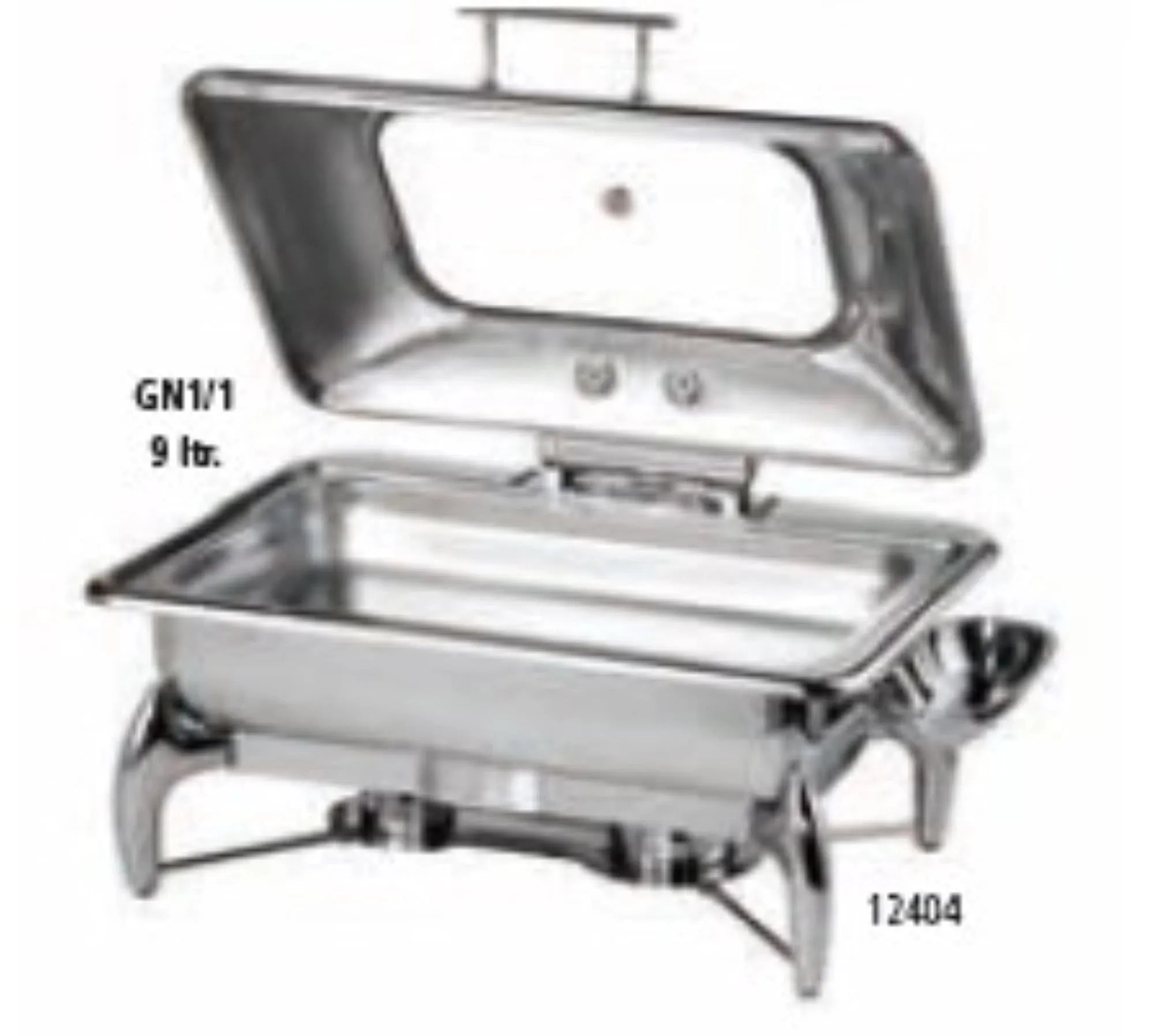 Eleganter Globe Chafing Dish GN 1/1 aus Edelstahl mit Glasdeckel, ideal für Buffets und Catering-Events. Robust, hygienisch, stilvoll.