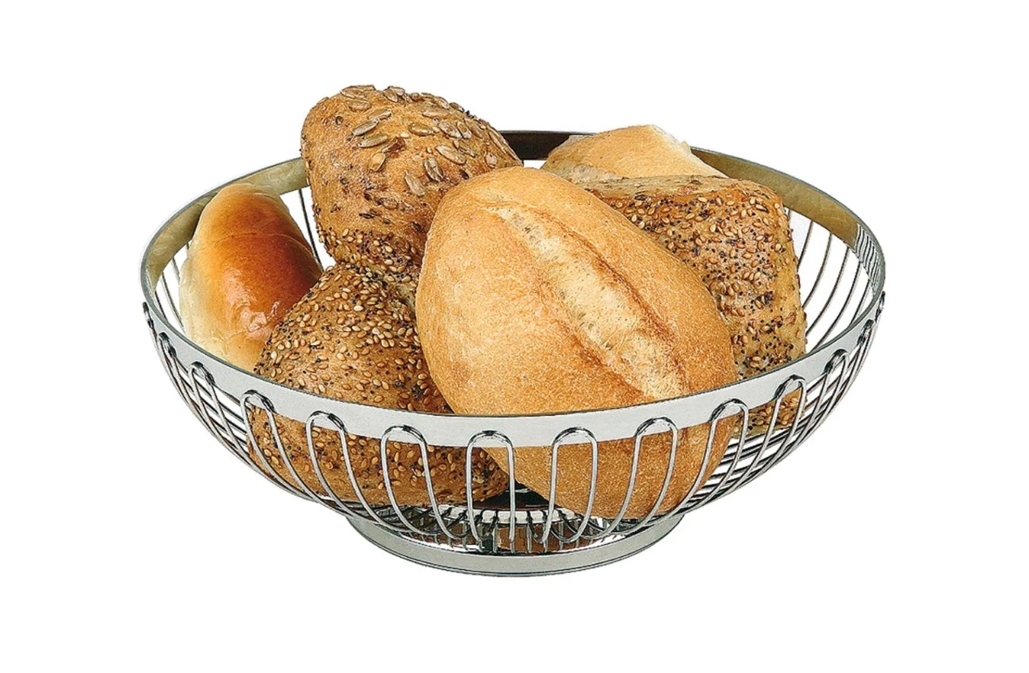 Brot  und Obstkorb rund, D20cm Edelstahl in  präsentiert im Onlineshop von KAQTU Design AG. Brotkorb ist von Buffet&Display