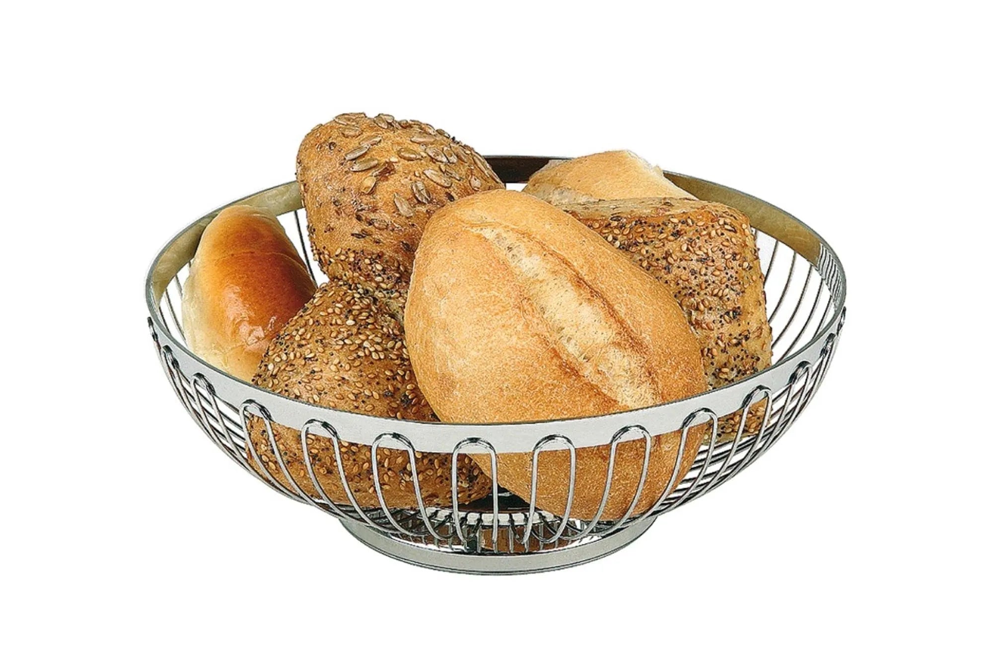 Brot  und Obstkorb rund, ca. D25.5cm, Edelstahl in  präsentiert im Onlineshop von KAQTU Design AG. Brotkorb ist von Buffet&Display