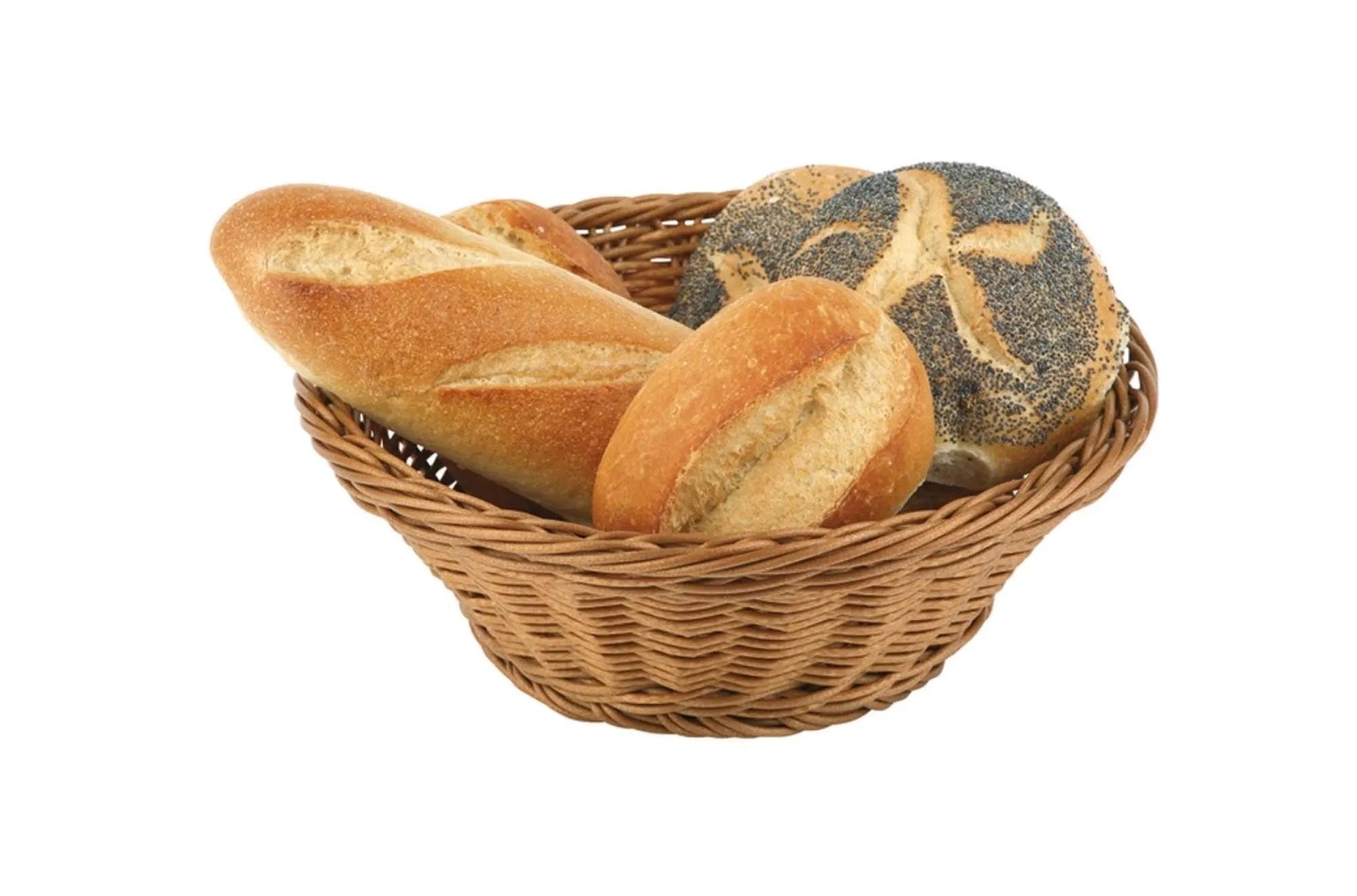 Brot  und Obstkorb rund, ca. D19cm, H9cm in Dunkelbraun präsentiert im Onlineshop von KAQTU Design AG. Brotkorb ist von Buffet&Display