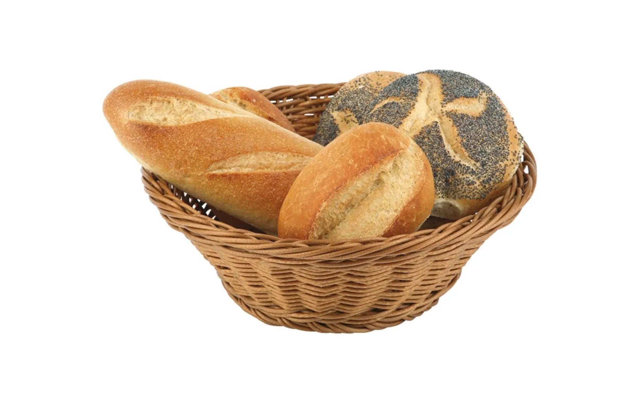 Brot  und Obstkorb rund, ca. D25.5cm, H9cm in Dunkelbraun präsentiert im Onlineshop von KAQTU Design AG. Brotkorb ist von Buffet&Display