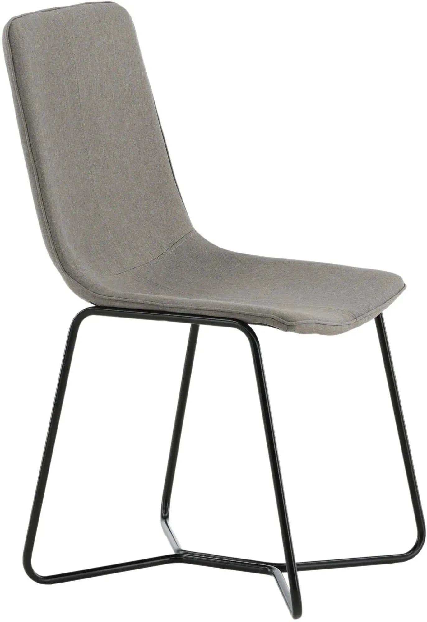 Eleganter Svaart Stuhl von Venture Home: modernes Design, hellgrauer Polyester, robustes Metallgestell, ideal für stilvolle Esszimmer.