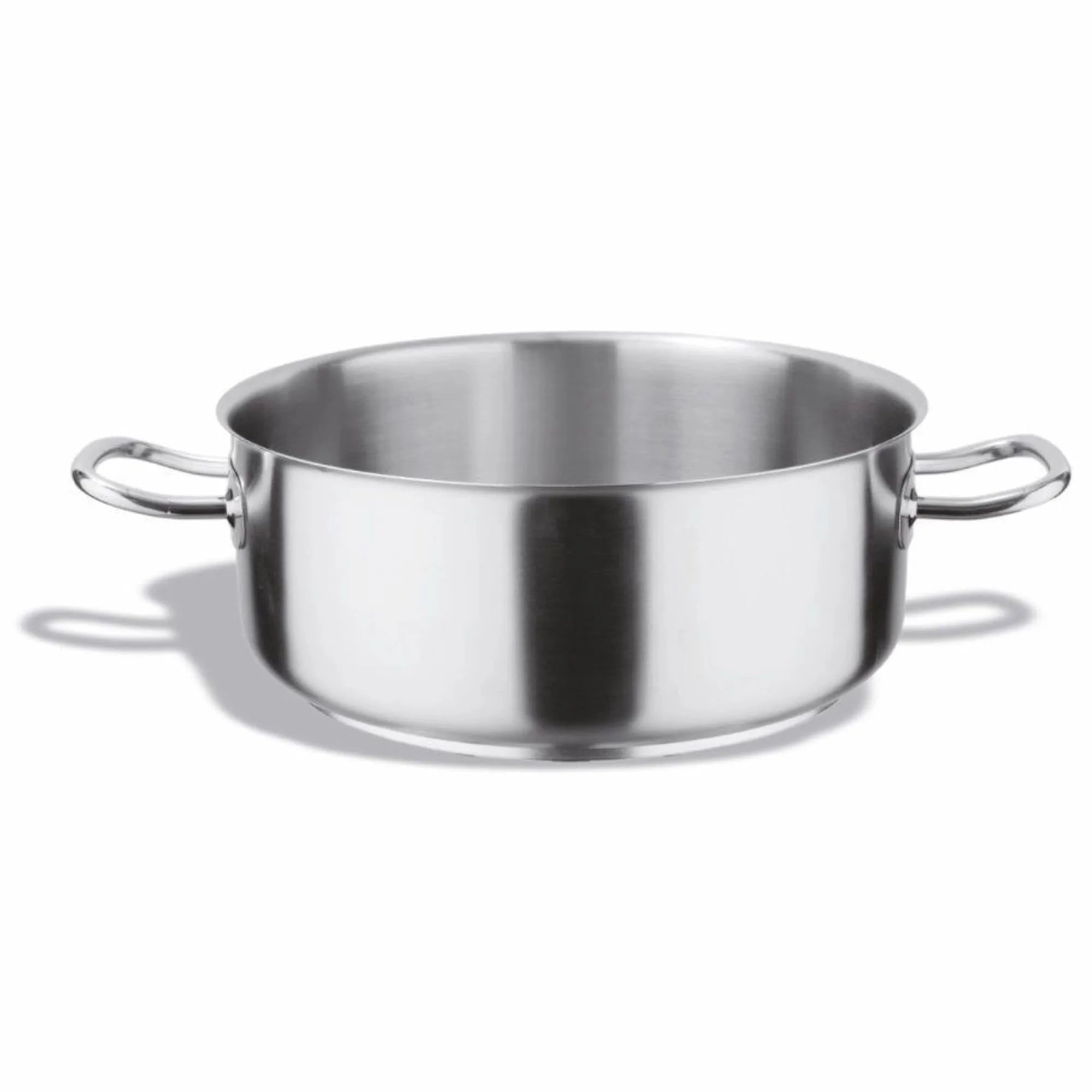 Robuster Inox Pro Kochtopf Ø35cm, 13.6L, aus Edelstahl. Hervorragende Wärmeleitfähigkeit, hygienisch, für alle Herdarten geeignet.