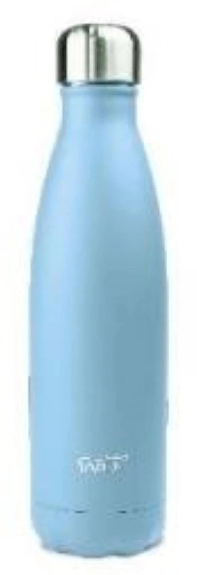 Stilvolle hellblaue 500ml Isolierflasche von Easy Life: doppelwandig, auslaufsicher, hält Getränke 12h warm, 24h kalt. Perfekt für unterwegs!