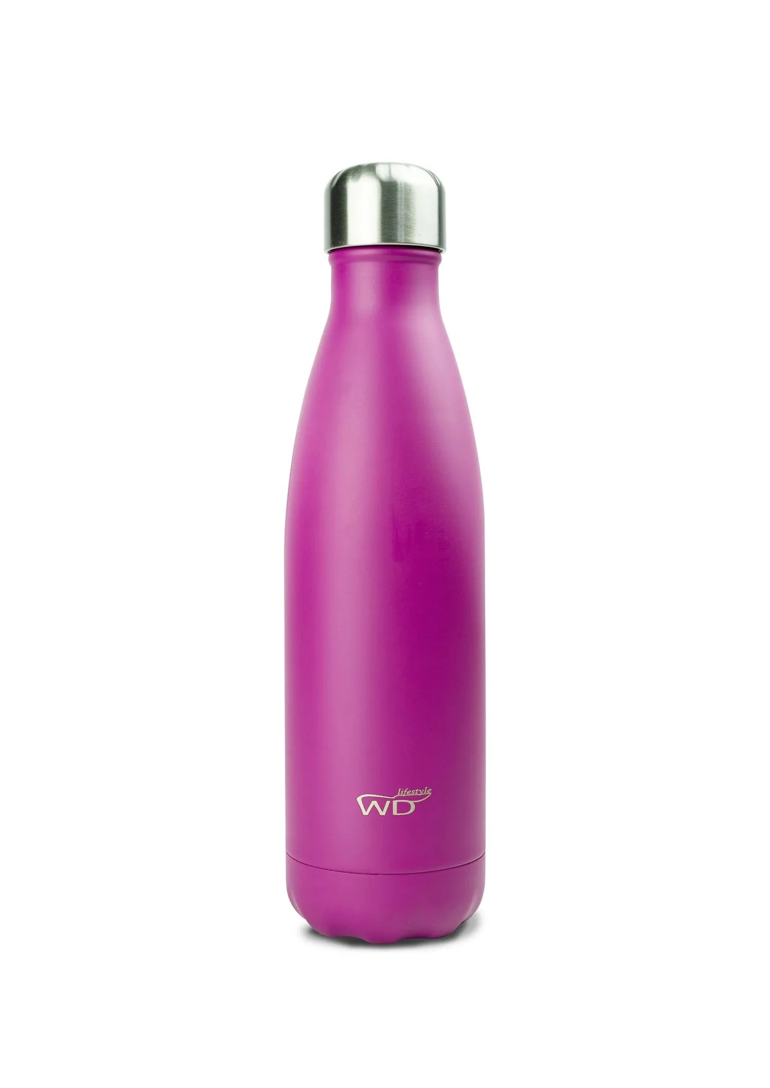 Stylische 500ml Isolierflasche in Fuchsia von Easy Life: Hält Getränke 12h warm, 24h kalt. Robust, spülmaschinenfest, ideal für unterwegs.