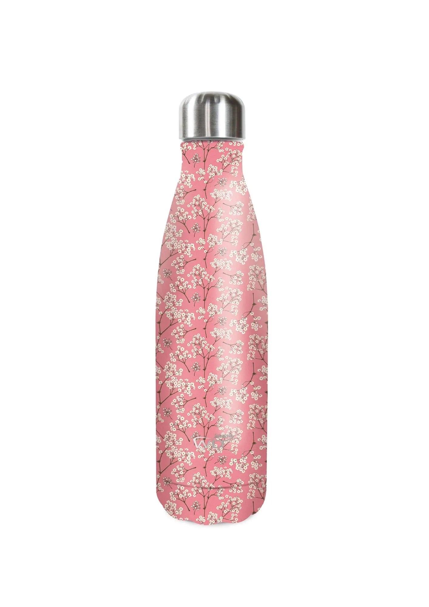 Stilvolle 500ml Isolierflasche mit Kirschblüten-Design, hält Getränke 12h warm, 24h kalt. Ideal für unterwegs.